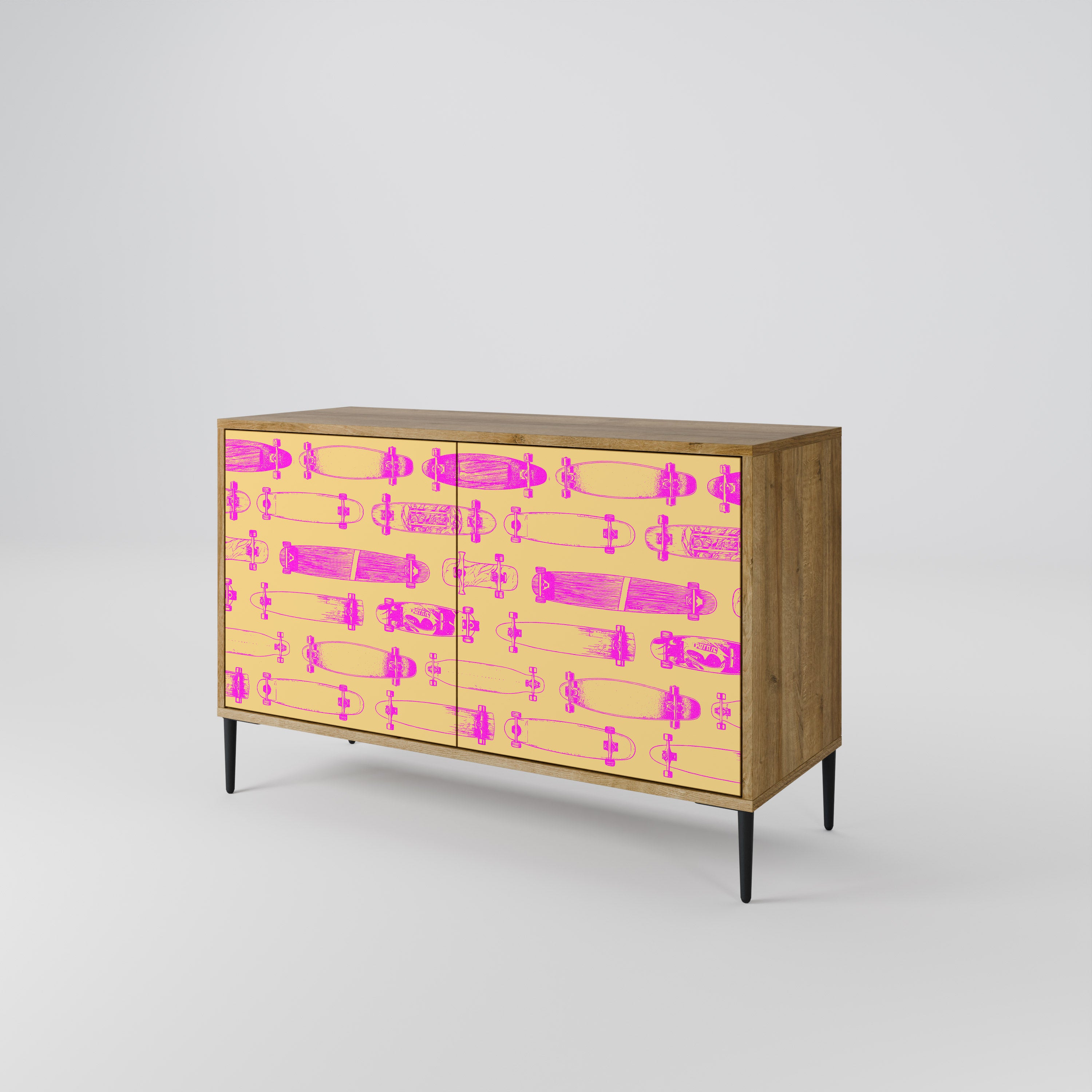 SKATEBOARD ARTISTRY 2-Door Sideboard in Oak Effect