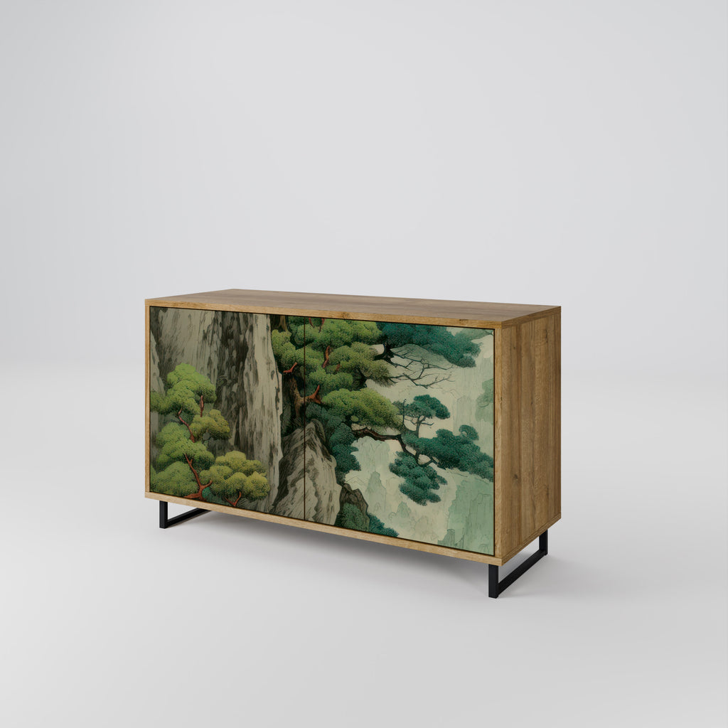 VERDURE ABYSS 2-Door Sideboard in Oak Effect