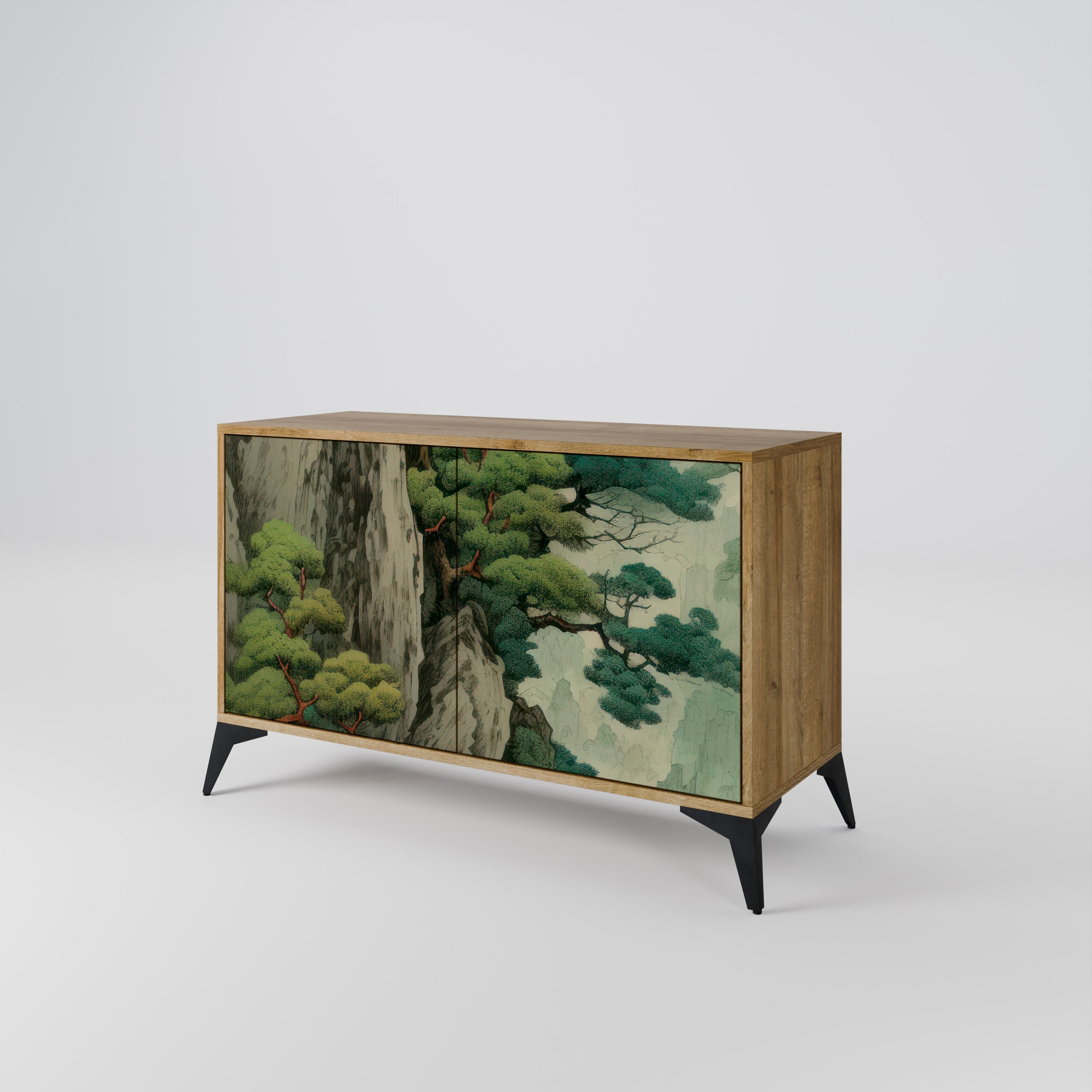VERDURE ABYSS 2-Door Sideboard in Oak Effect