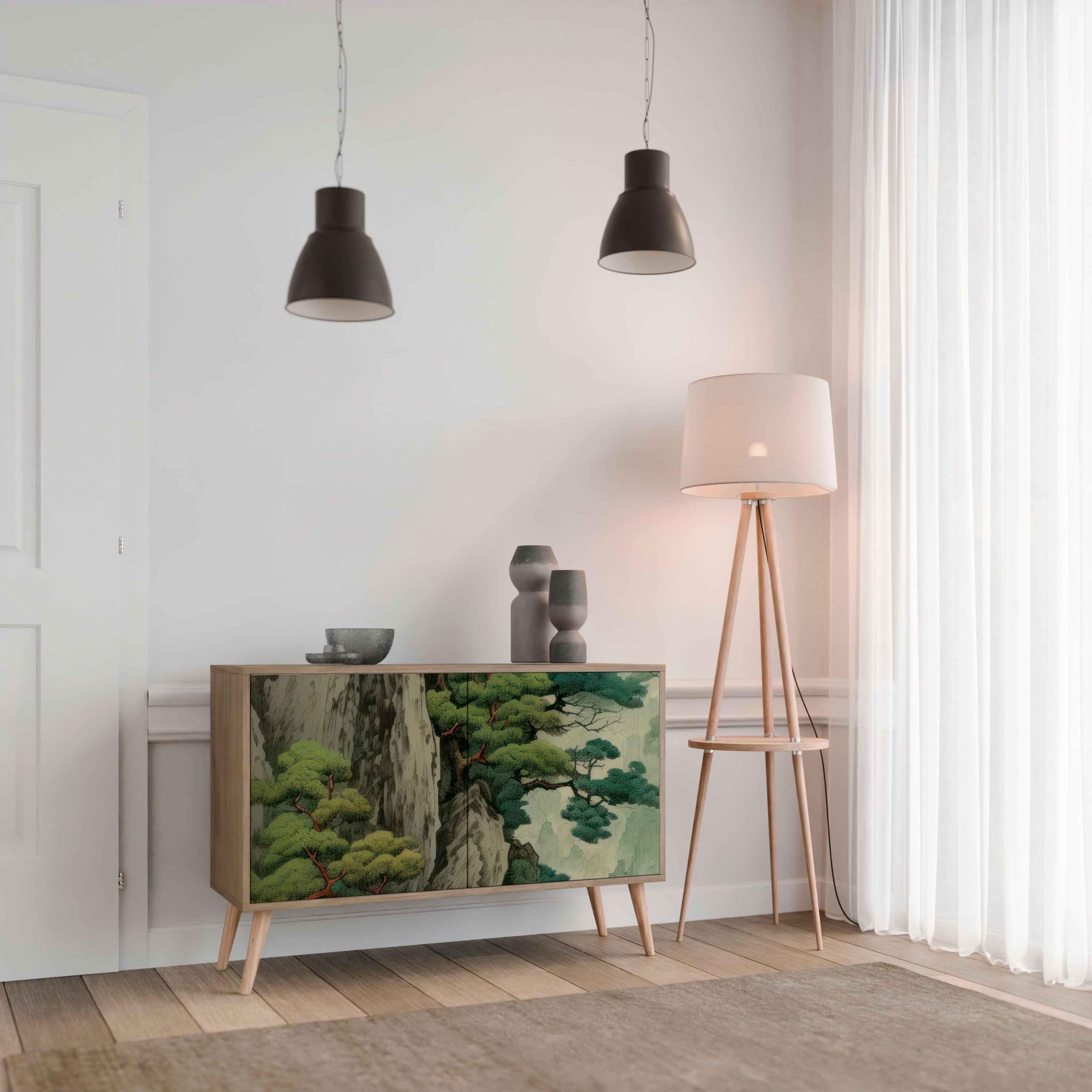 VERDURE ABYSS 2-Door Sideboard in Oak Effect