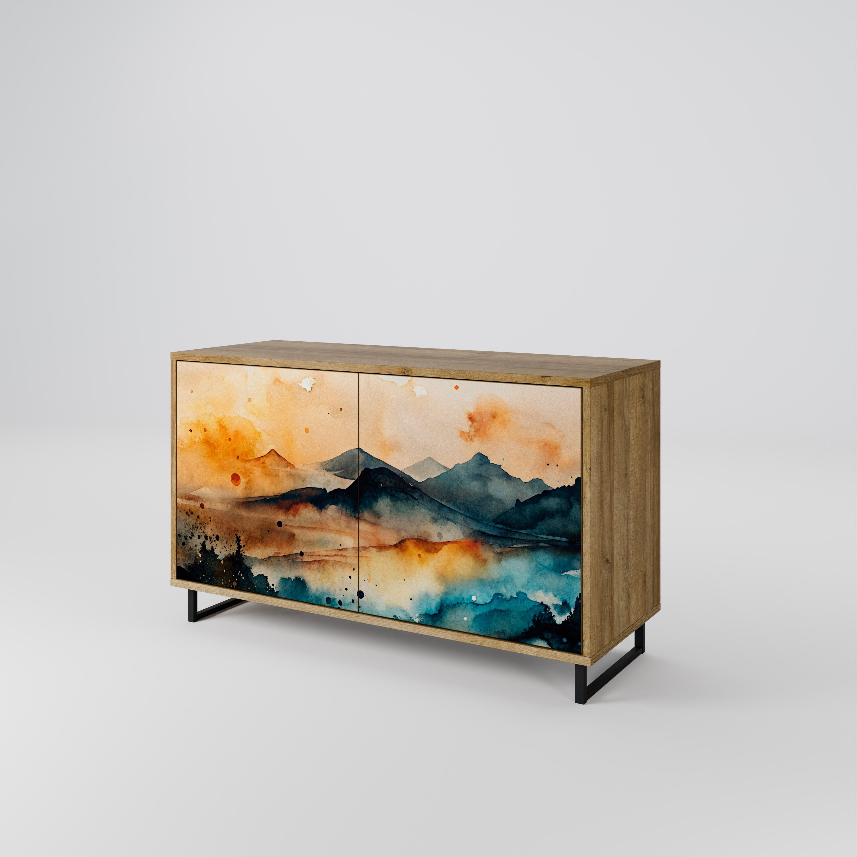 OMINOUS MOUNTAINS 2-Door Sideboard in Oak Effect