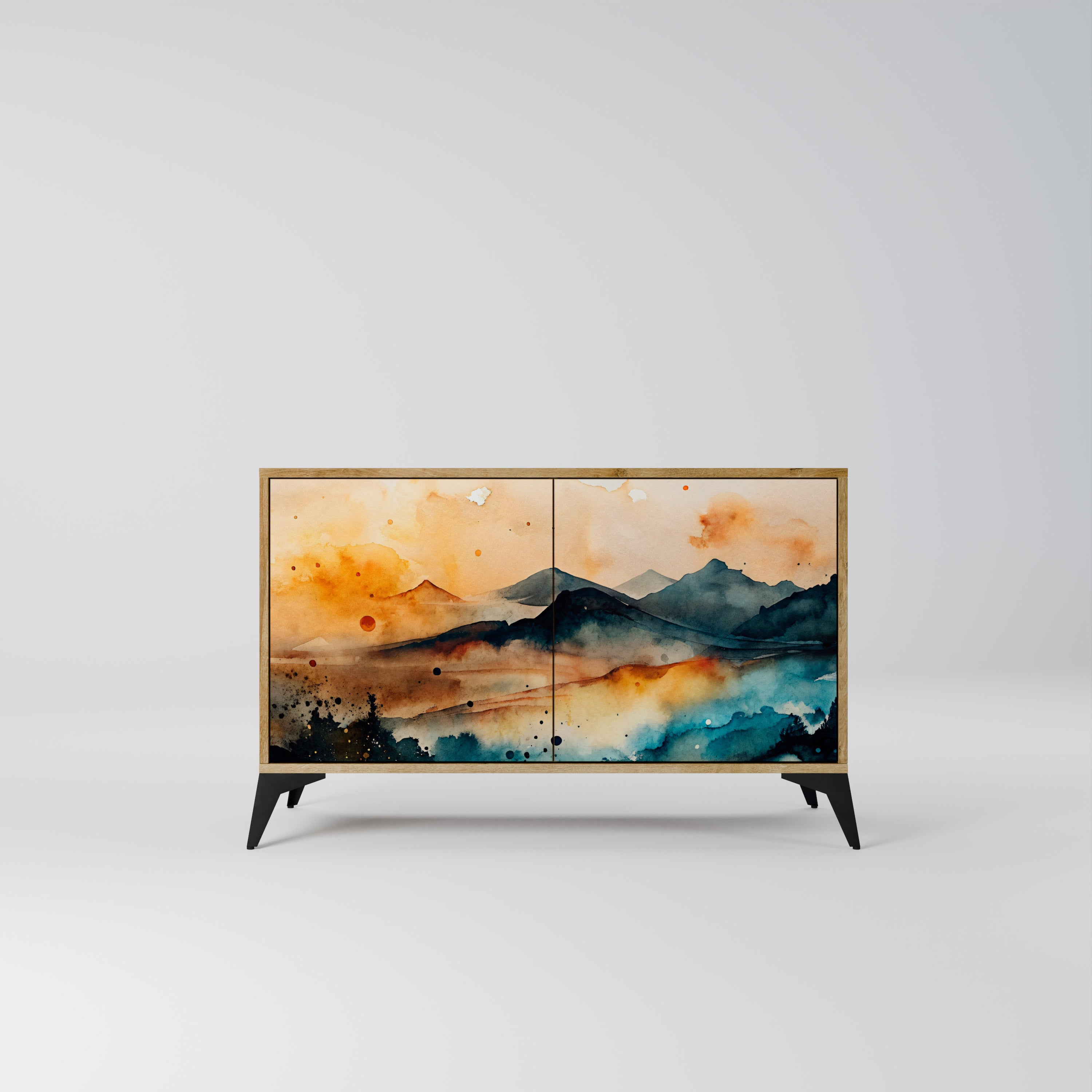 OMINOUS MOUNTAINS 2-Door Sideboard in Oak Effect