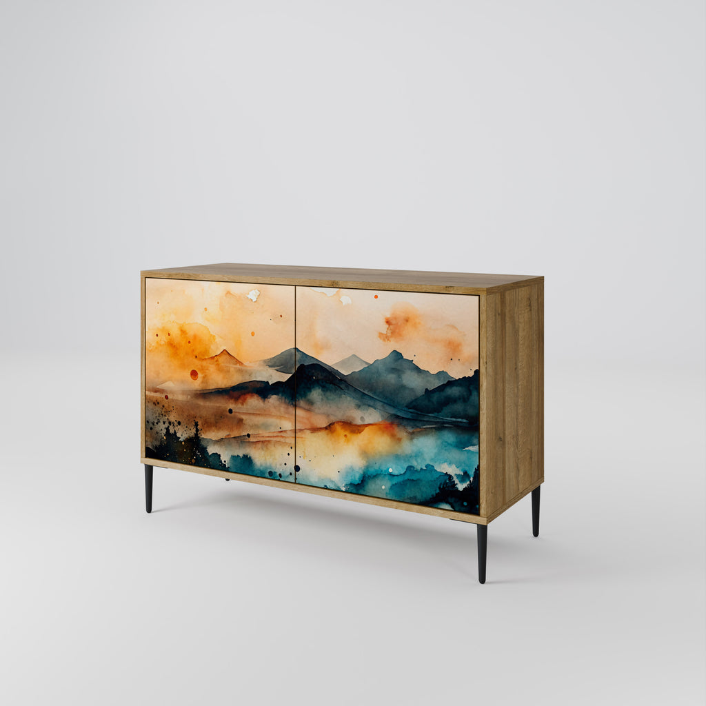 OMINOUS MOUNTAINS 2-Door Sideboard in Oak Effect