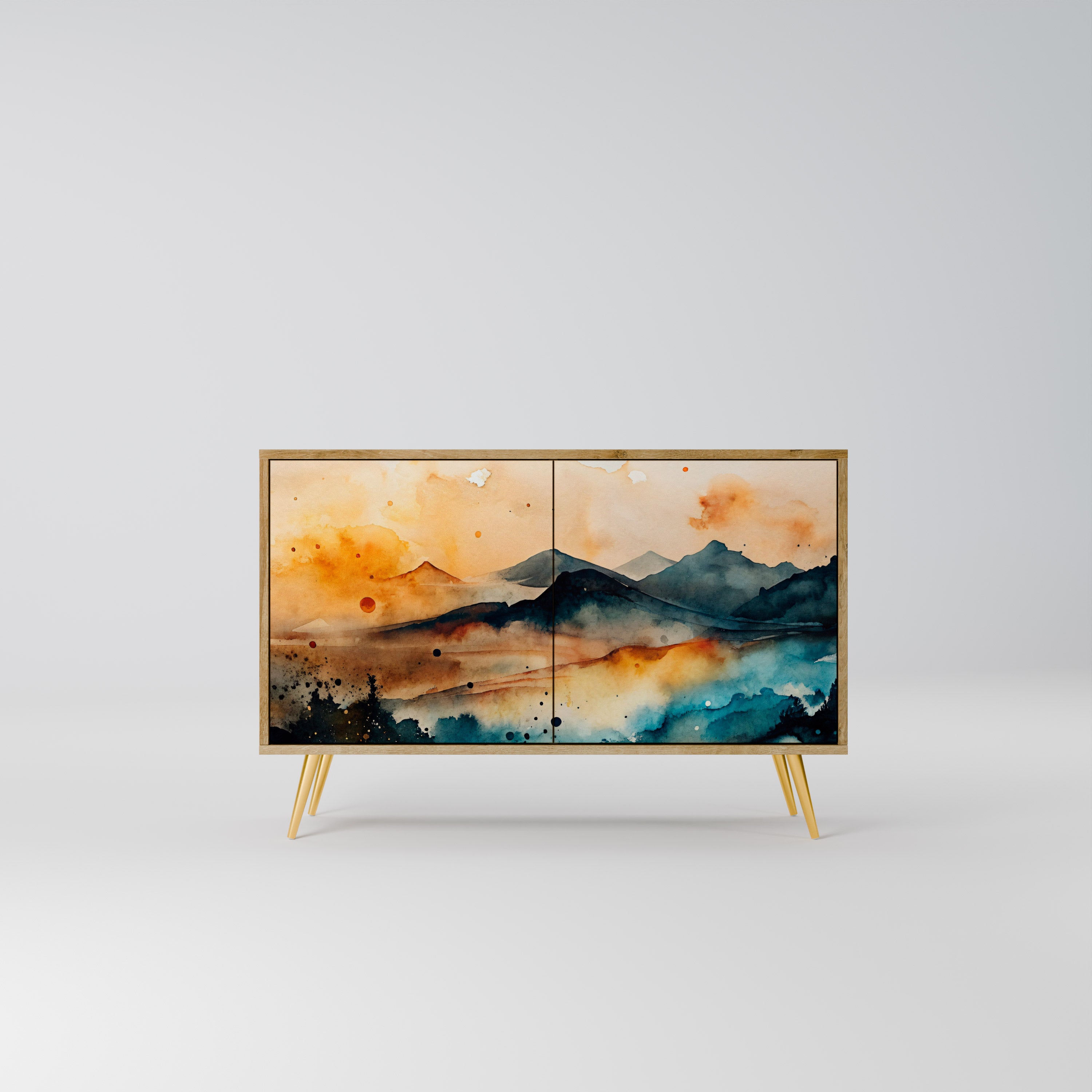OMINOUS MOUNTAINS 2-Door Sideboard in Oak Effect