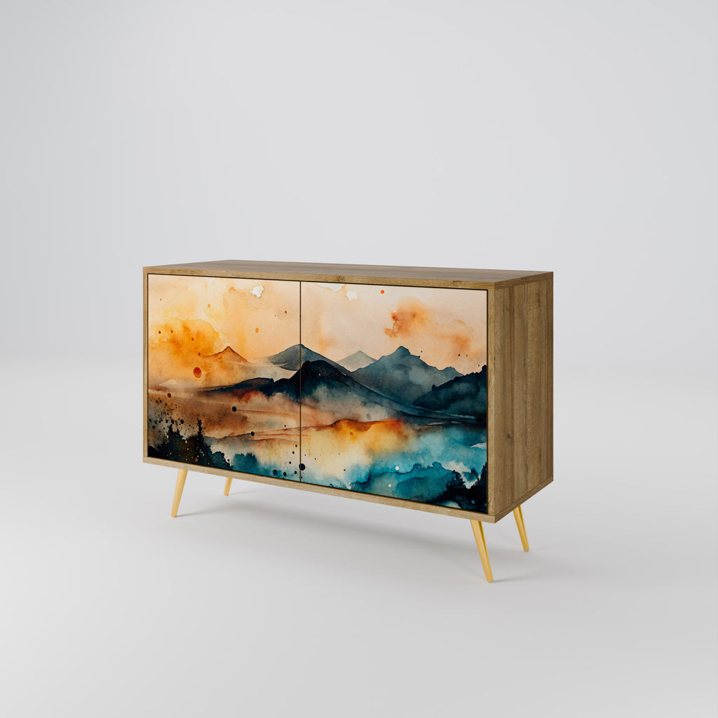 OMINOUS MOUNTAINS 2-Door Sideboard in Oak Effect