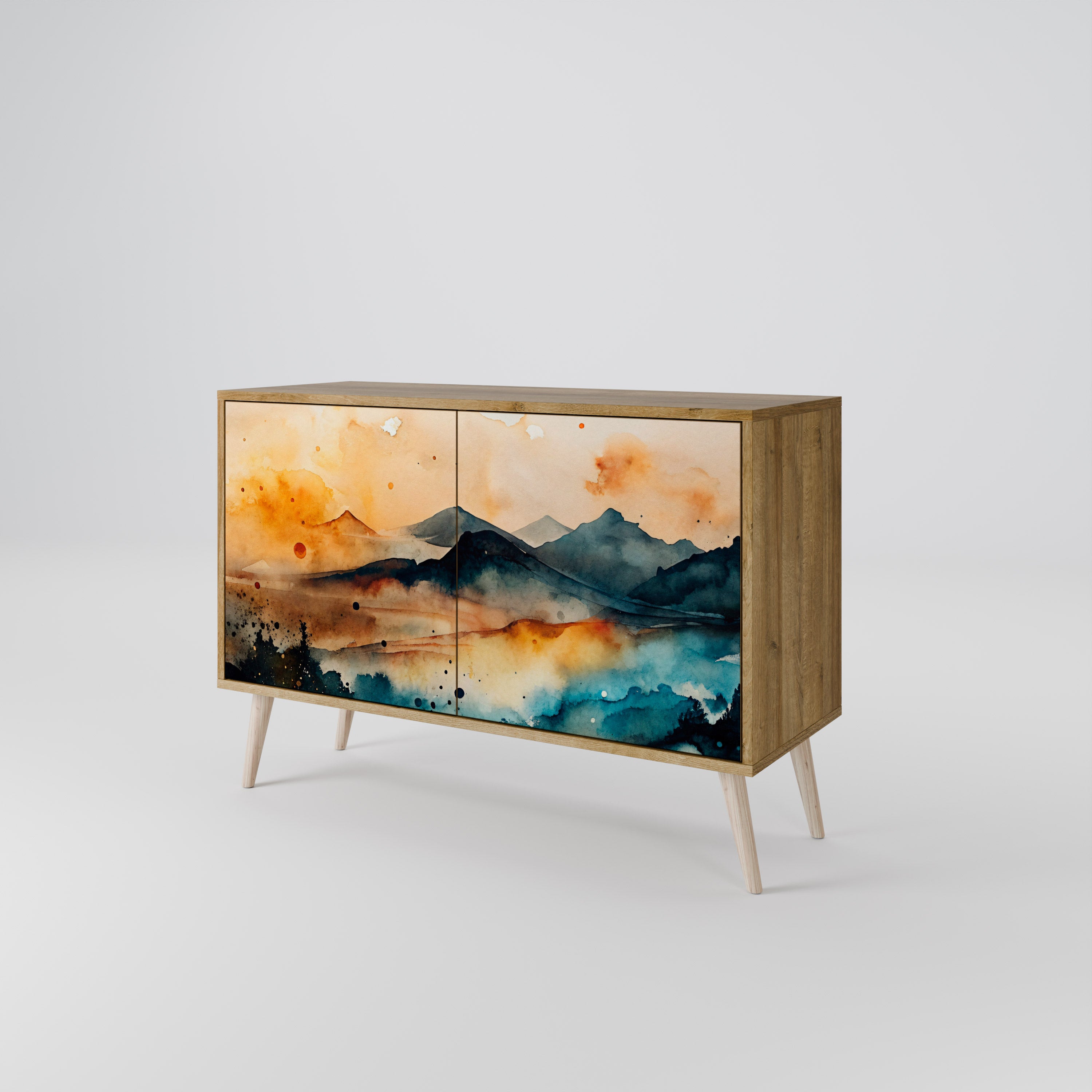 OMINOUS MOUNTAINS 2-Door Sideboard in Oak Effect