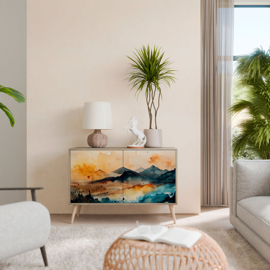 OMINOUS MOUNTAINS 2-Door Sideboard in Oak Effect