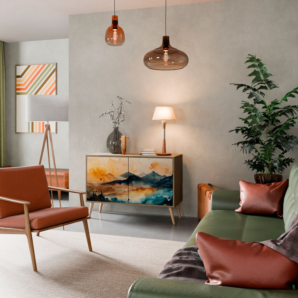 OMINOUS MOUNTAINS 2-Door Sideboard in Oak Effect