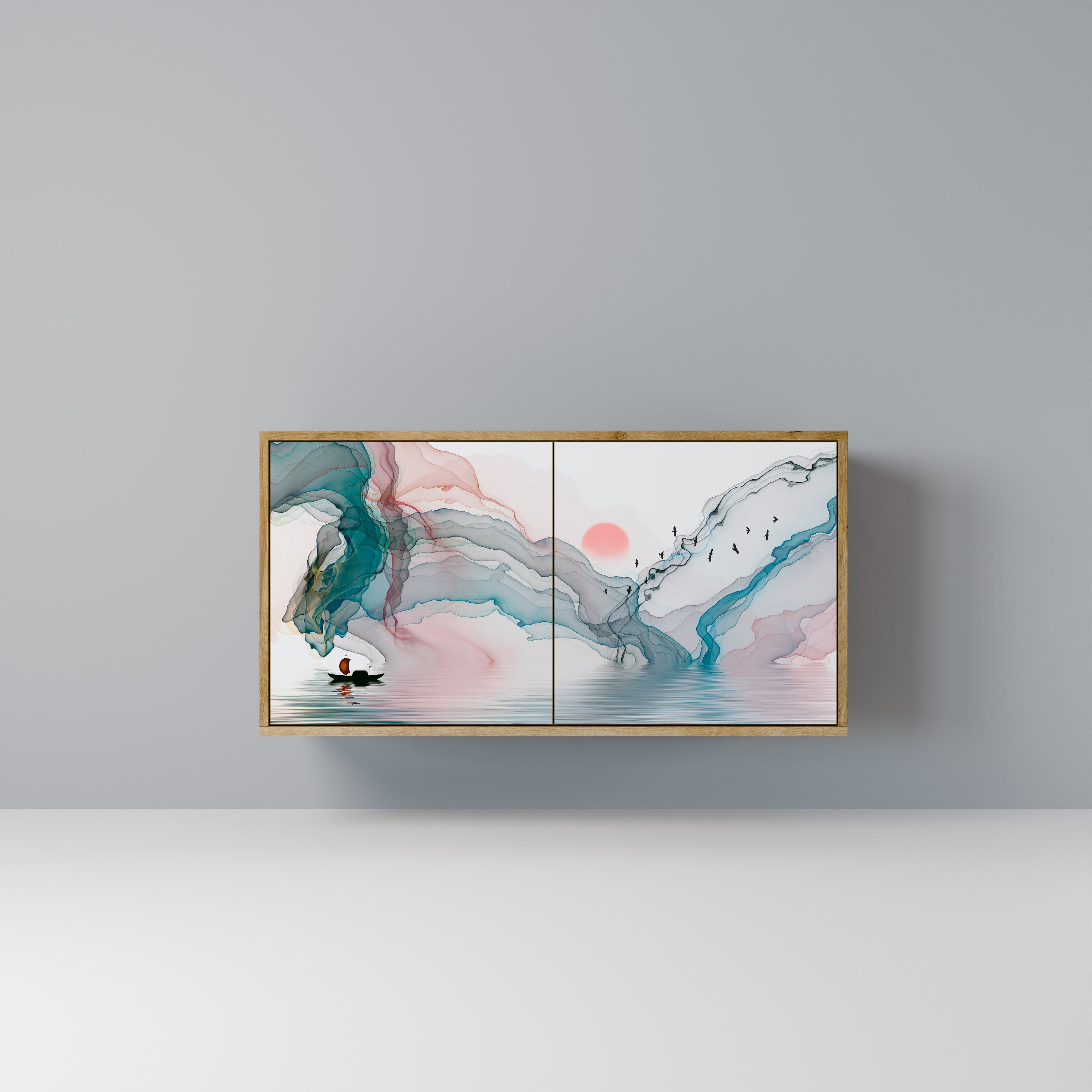 VELVET CROSSING 2-Door Sideboard in Oak Effect