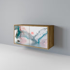 VELVET CROSSING Aparador de 2 Puertas en Efecto Roble