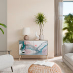 VELVET CROSSING Aparador de 2 Puertas en Efecto Roble