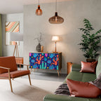 CACTUS VIBES Aparador de 2 Puertas en Efecto Roble