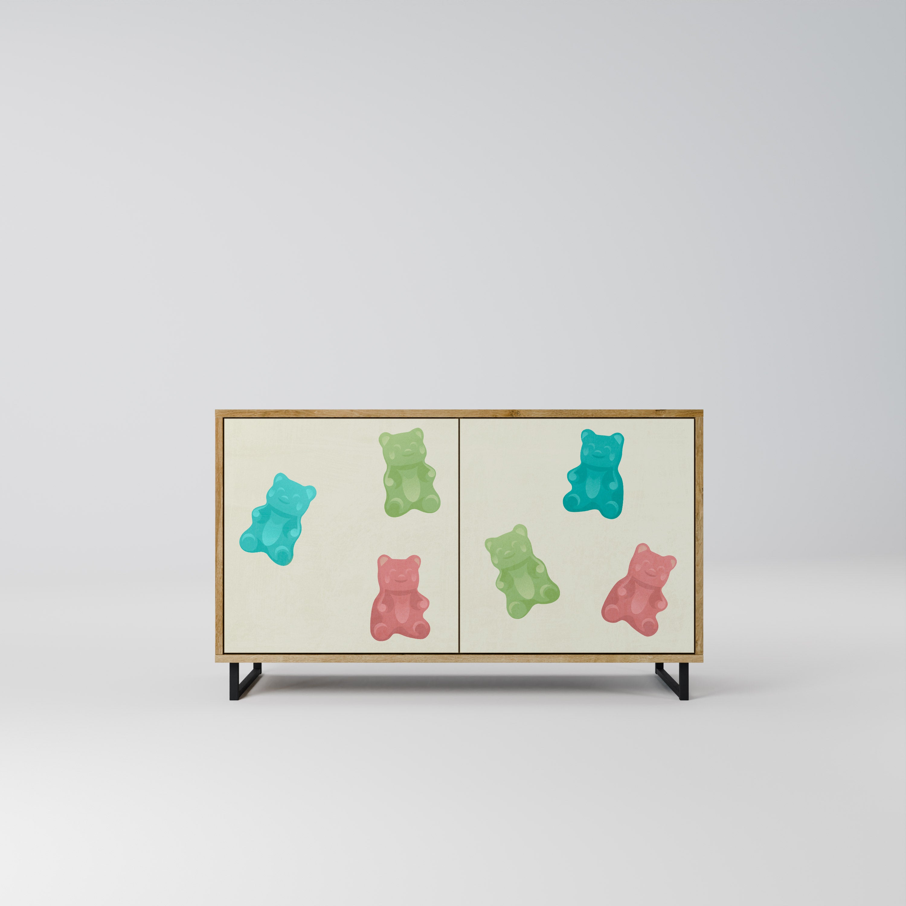 GUMMY BEARS 2-Door Sideboard in Oak Effect