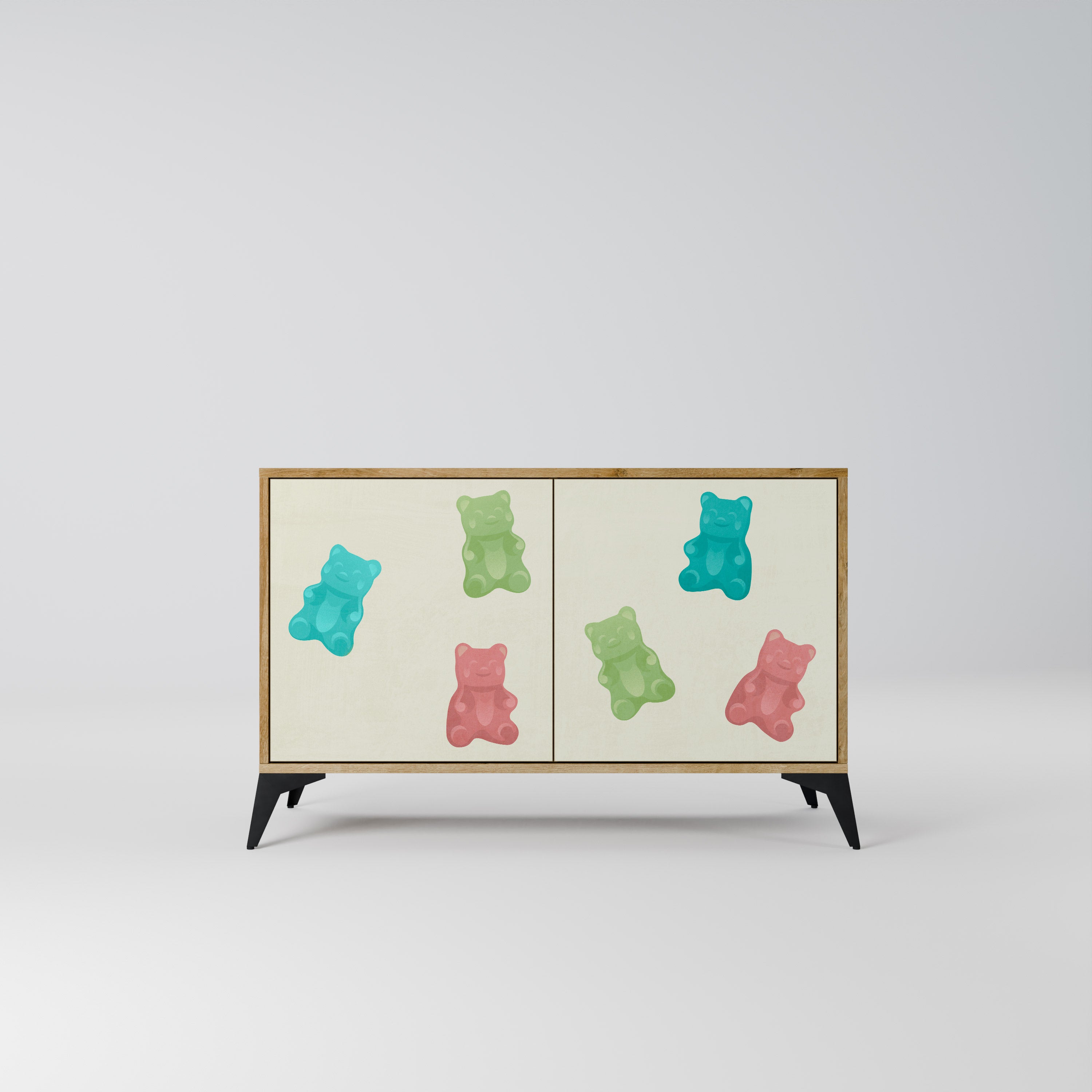 GUMMY BEARS 2-Door Sideboard in Oak Effect