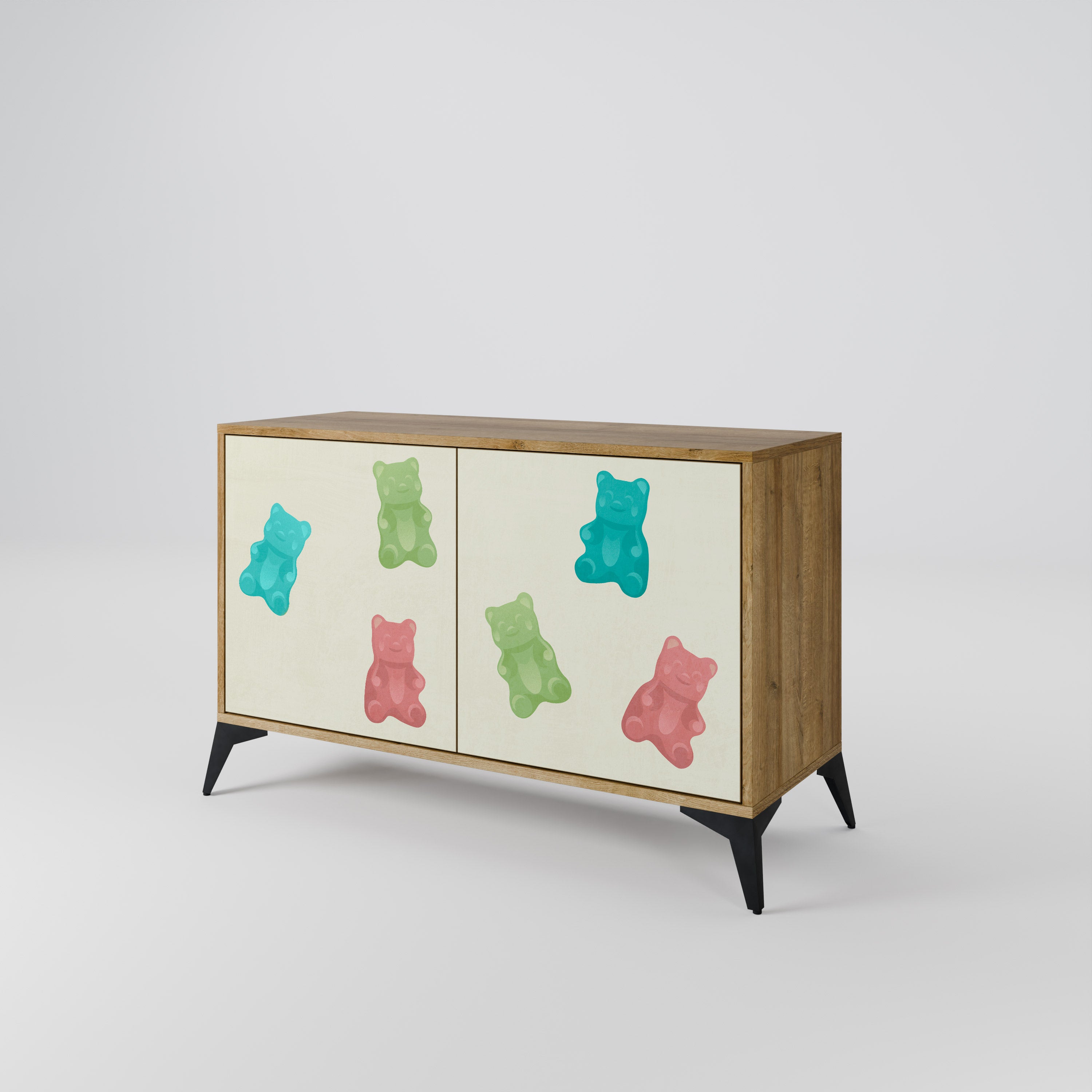 GUMMY BEARS 2-Door Sideboard in Oak Effect