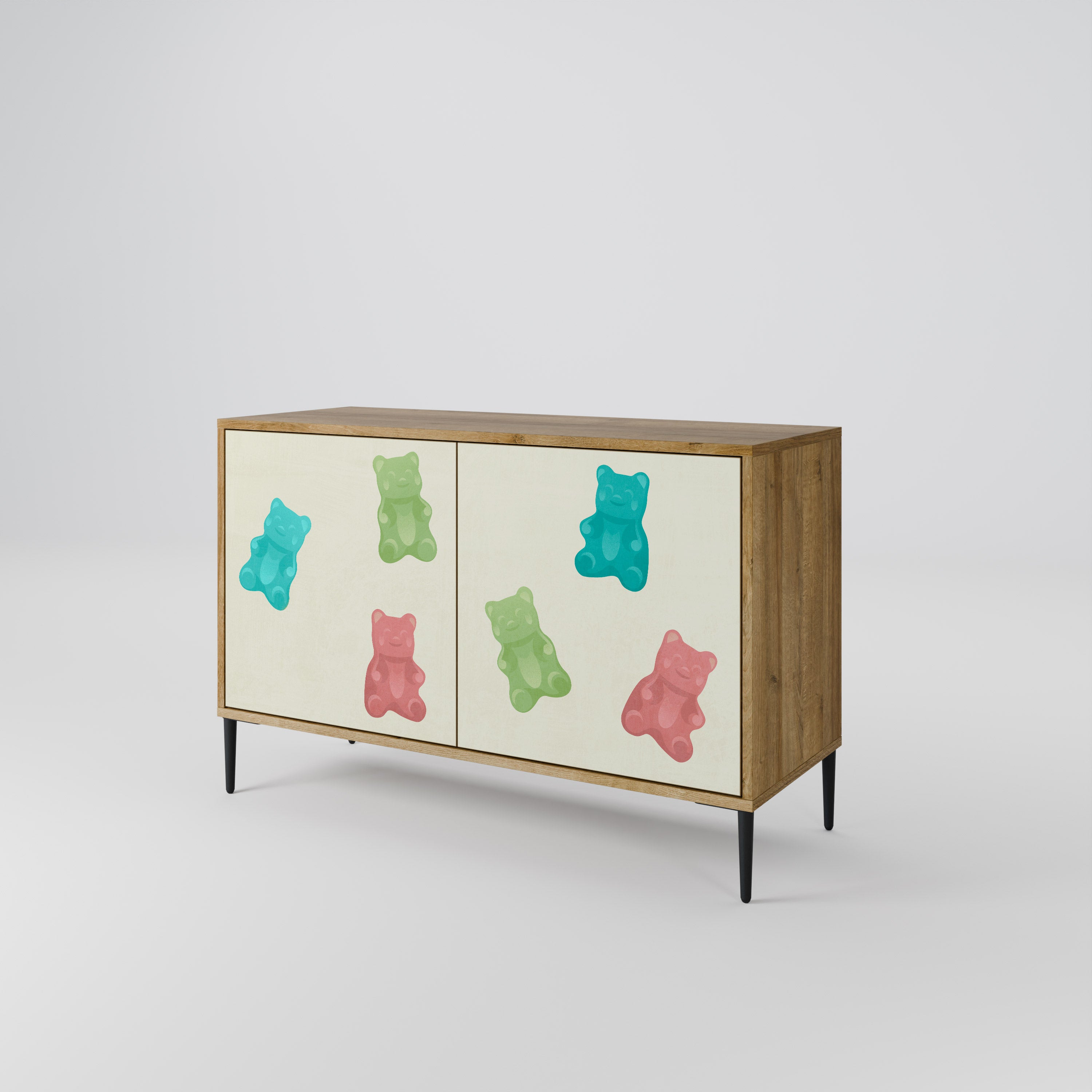 GUMMY BEARS 2-Door Sideboard in Oak Effect