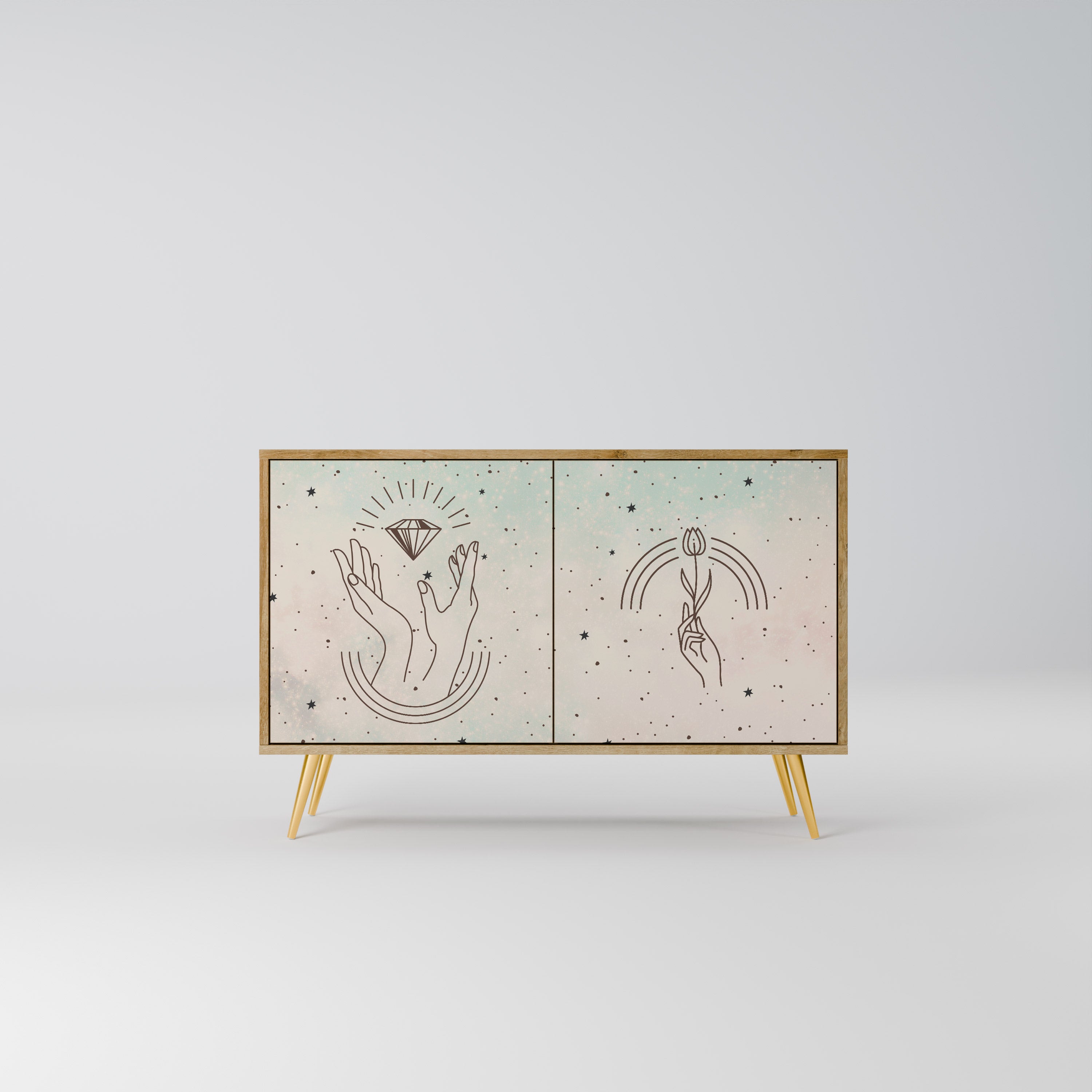 DELICATE BEAUTY 2-Door Sideboard in Oak Effect