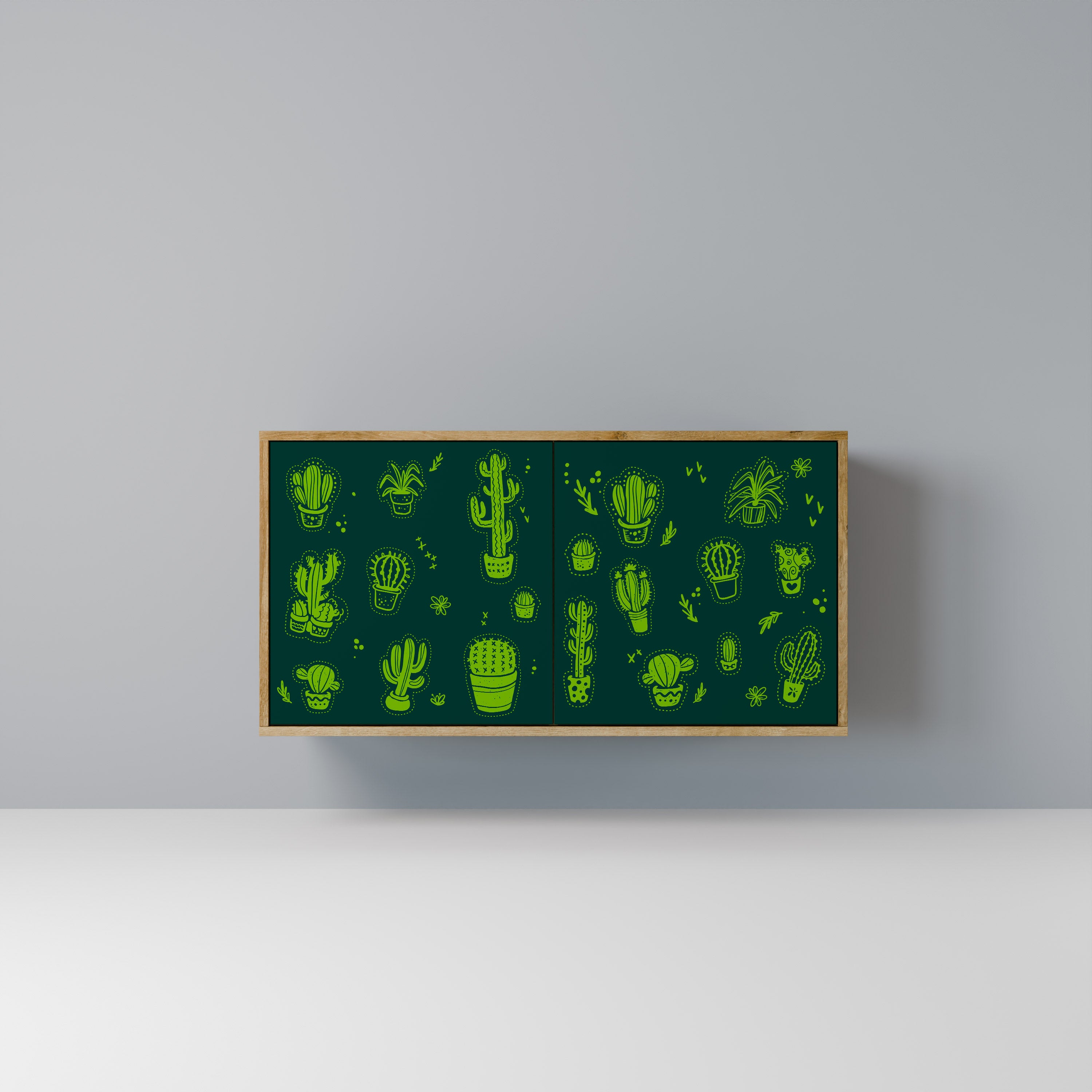 DESERT GREEN 2-Door Sideboard in Oak Effect