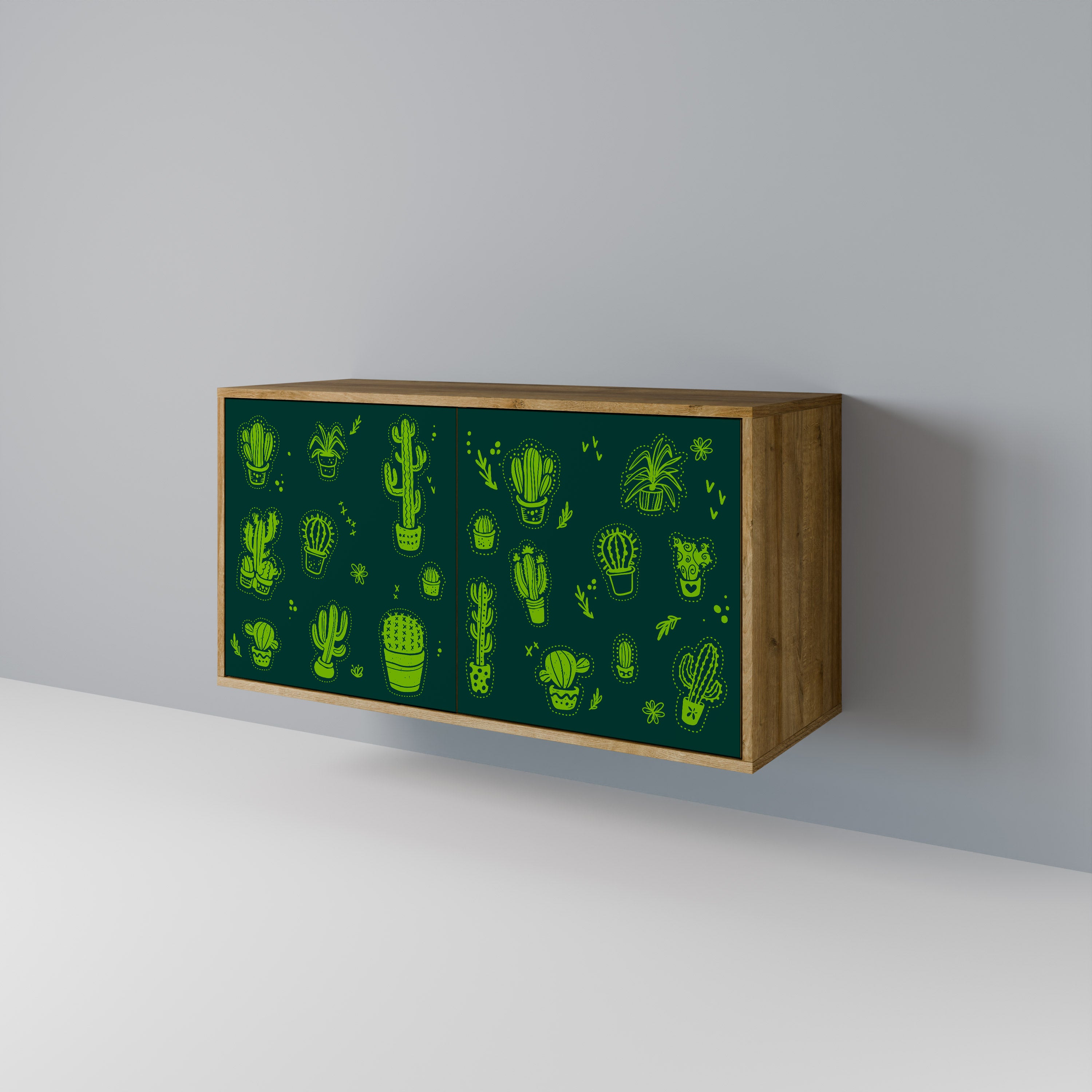 DESERT GREEN 2-Door Sideboard in Oak Effect