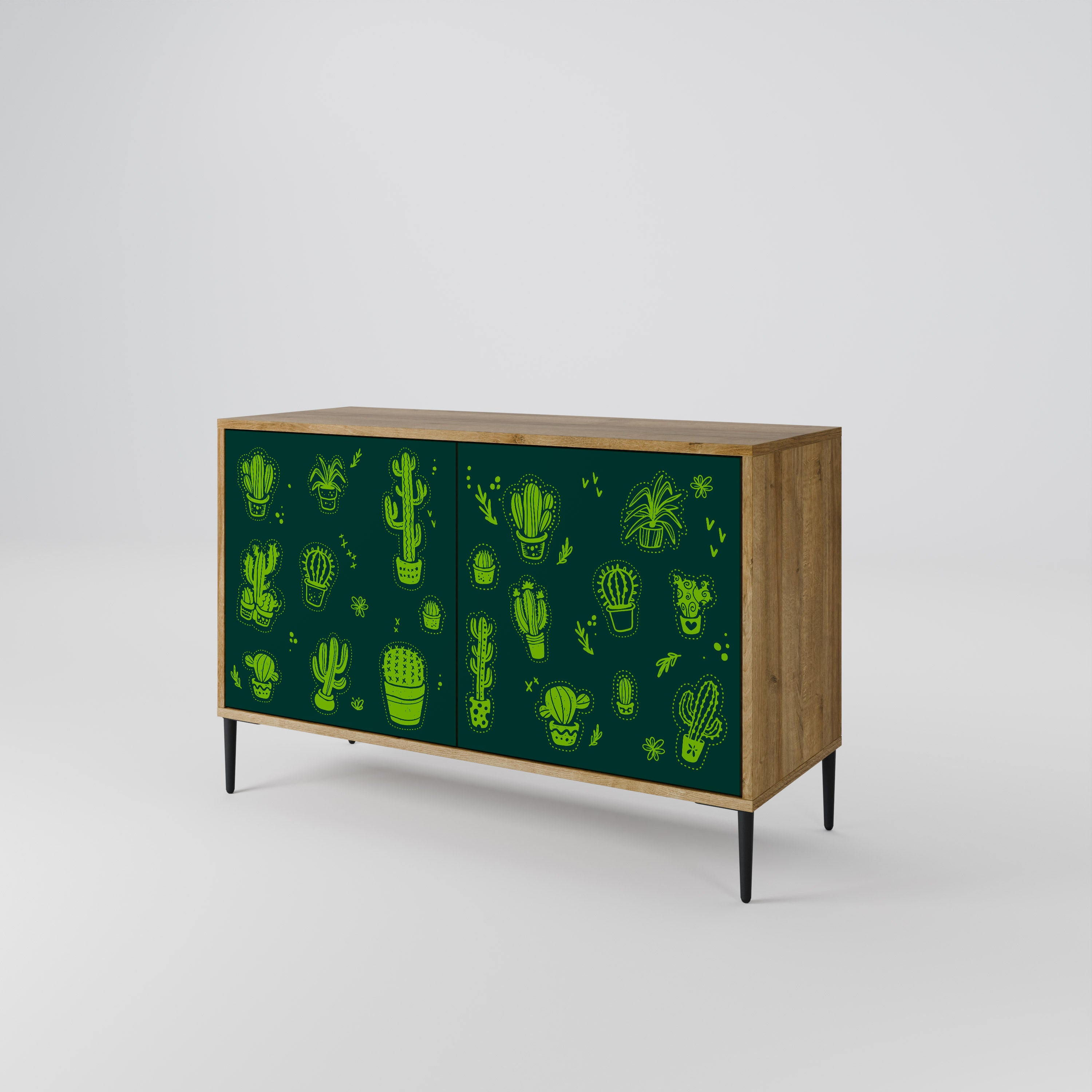 DESERT GREEN 2-Door Sideboard in Oak Effect