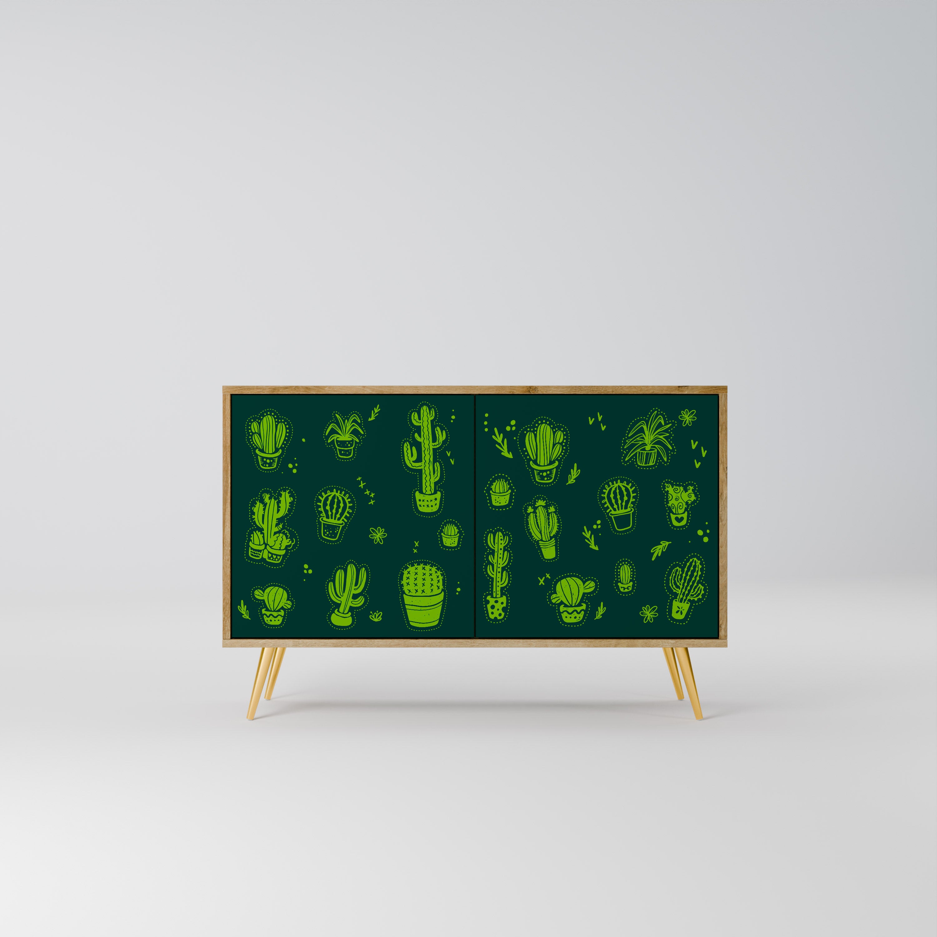 DESERT GREEN 2-Door Sideboard in Oak Effect