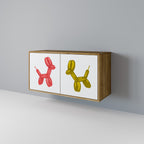 CHILDHOOD MEMORY Aparador de 2 Puertas en Efecto Roble