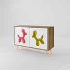 CHILDHOOD MEMORY Aparador de 2 Puertas en Efecto Roble