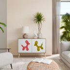 CHILDHOOD MEMORY Aparador de 2 Puertas en Efecto Roble