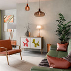 CHILDHOOD MEMORY Aparador de 2 Puertas en Efecto Roble