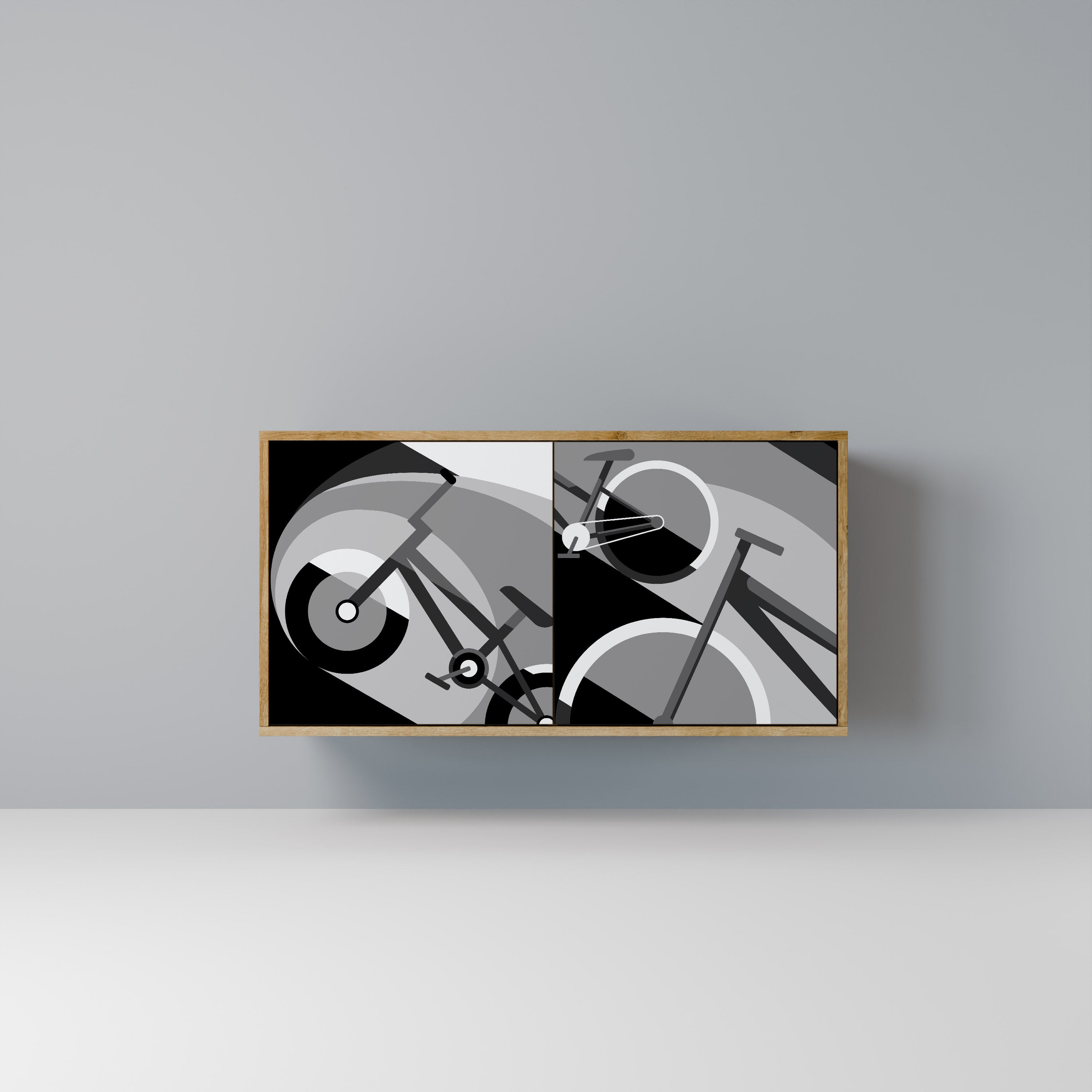 Aparador BIKE ENERGY de 2 puertas con efecto roble