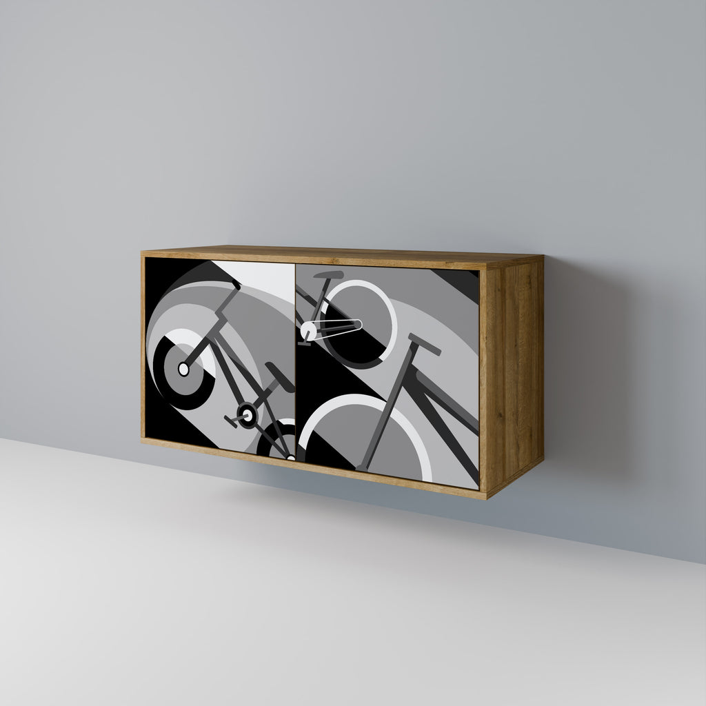 Aparador BIKE ENERGY de 2 puertas con efecto roble