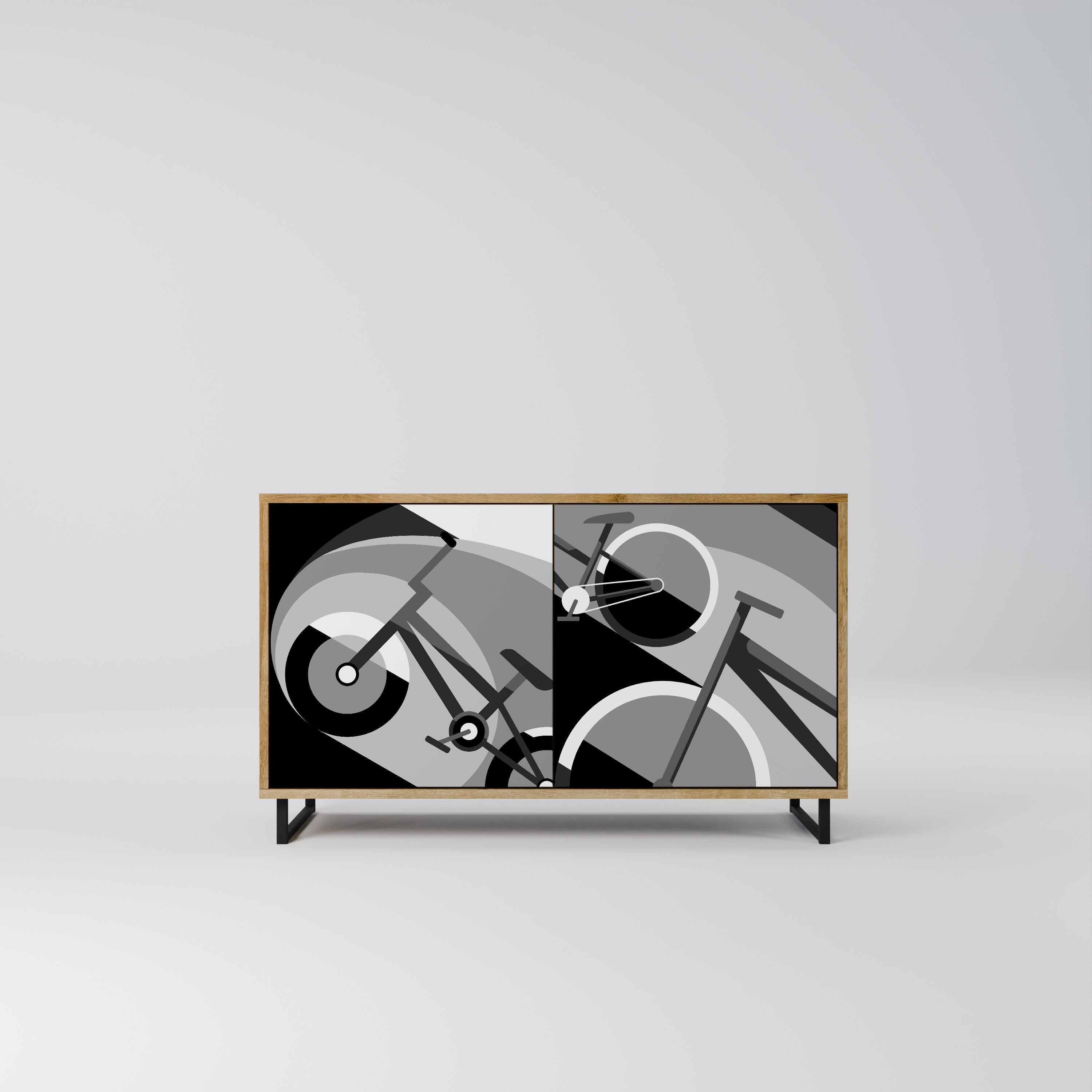 Aparador BIKE ENERGY de 2 puertas con efecto roble