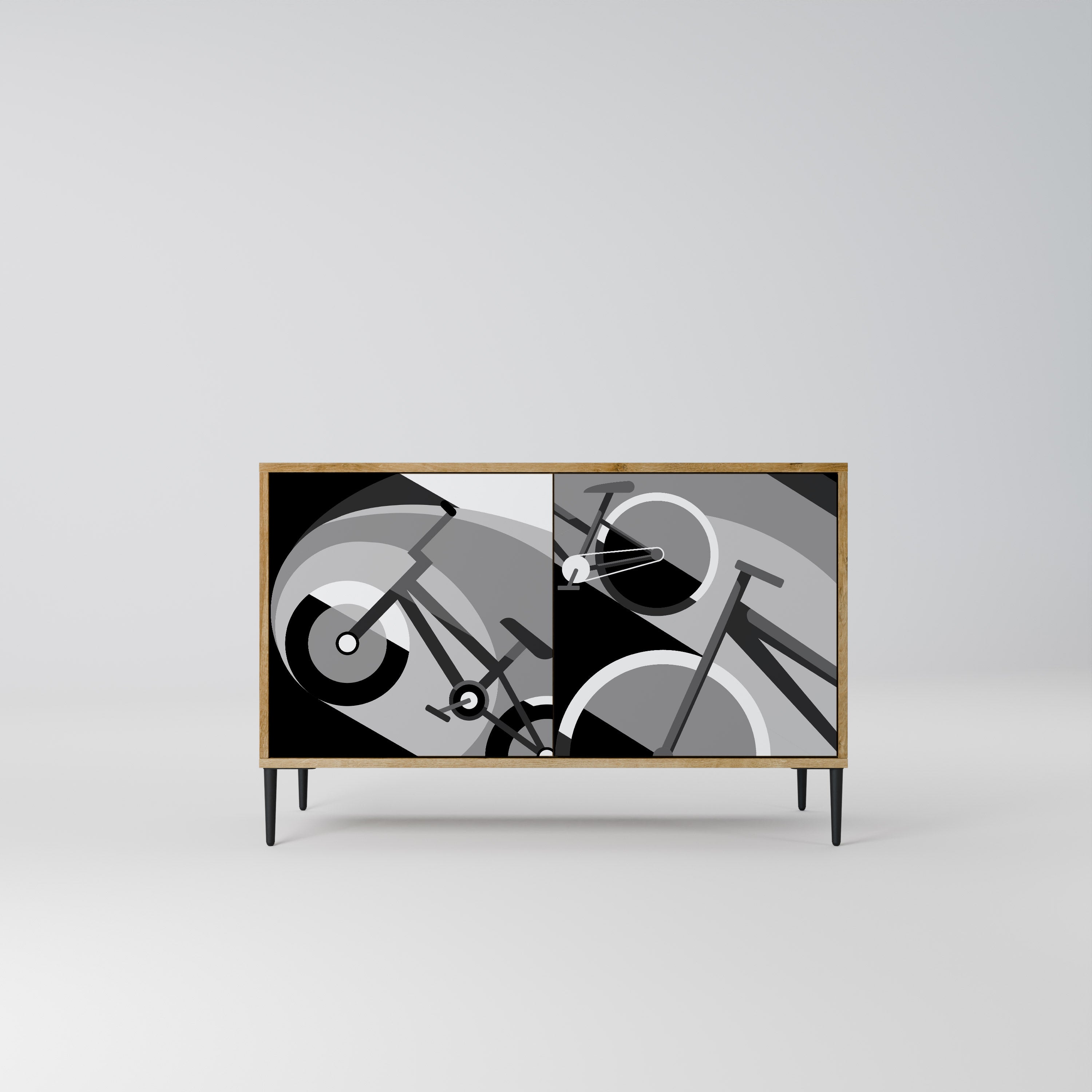 Aparador BIKE ENERGY de 2 puertas con efecto roble