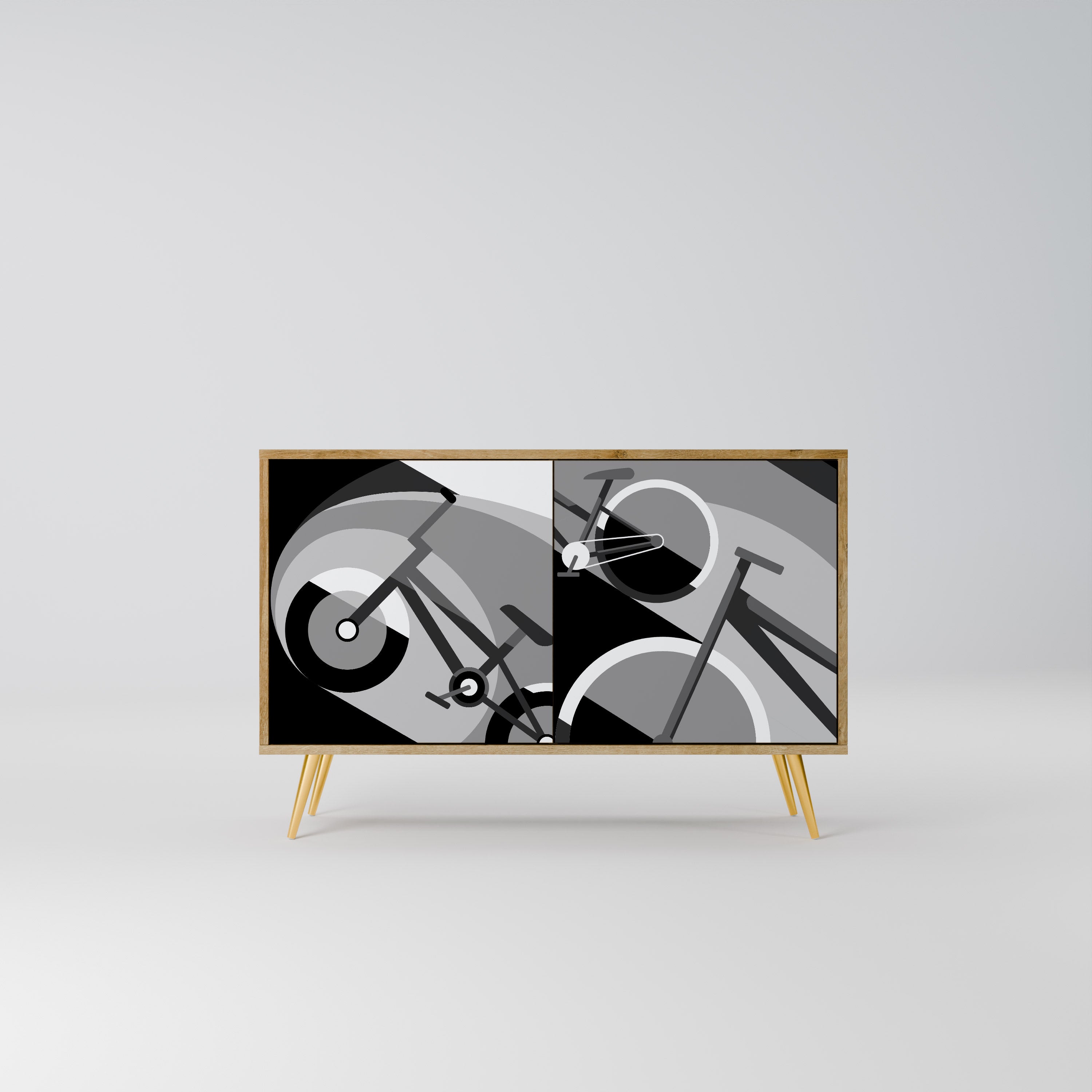 Aparador BIKE ENERGY de 2 puertas con efecto roble