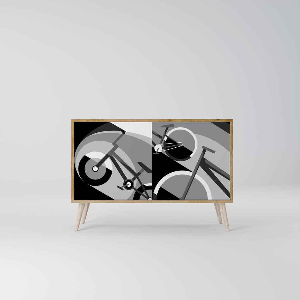 Aparador BIKE ENERGY de 2 puertas con efecto roble