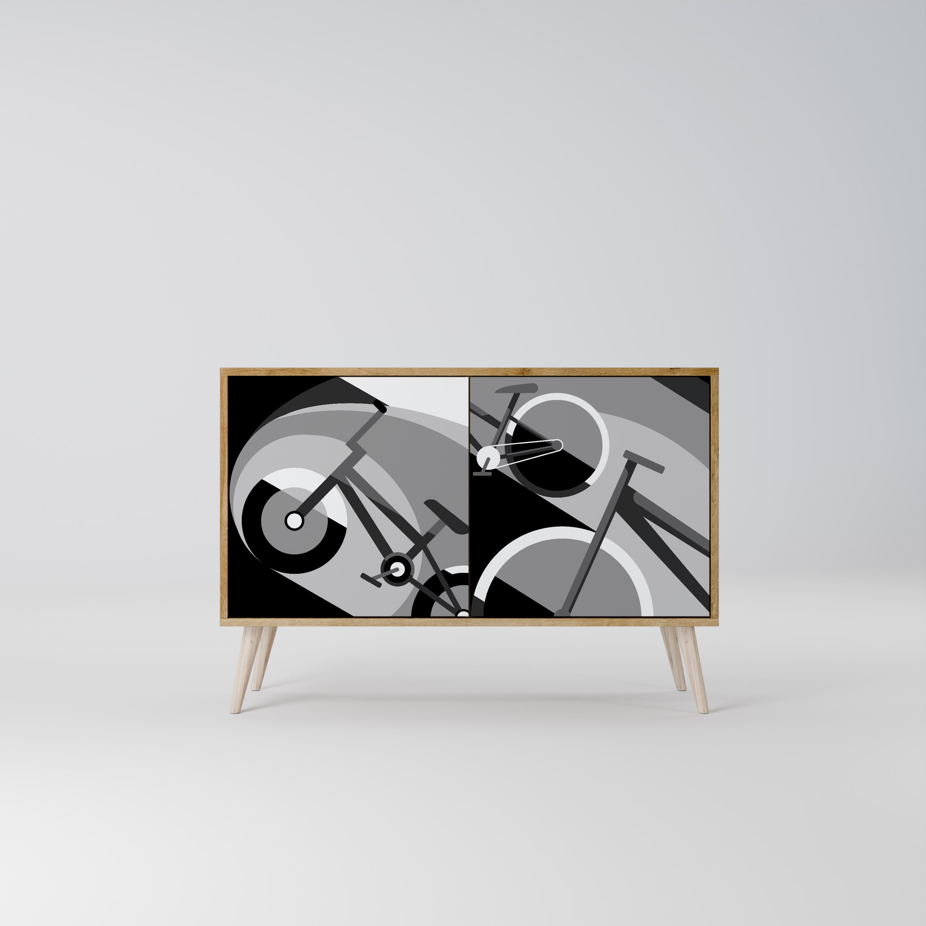 Aparador BIKE ENERGY de 2 puertas con efecto roble