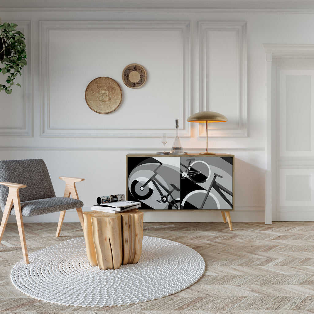 Aparador BIKE ENERGY de 2 puertas con efecto roble