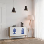 POLISH FOLK ART 2-Door Sideboard in Oak Effect