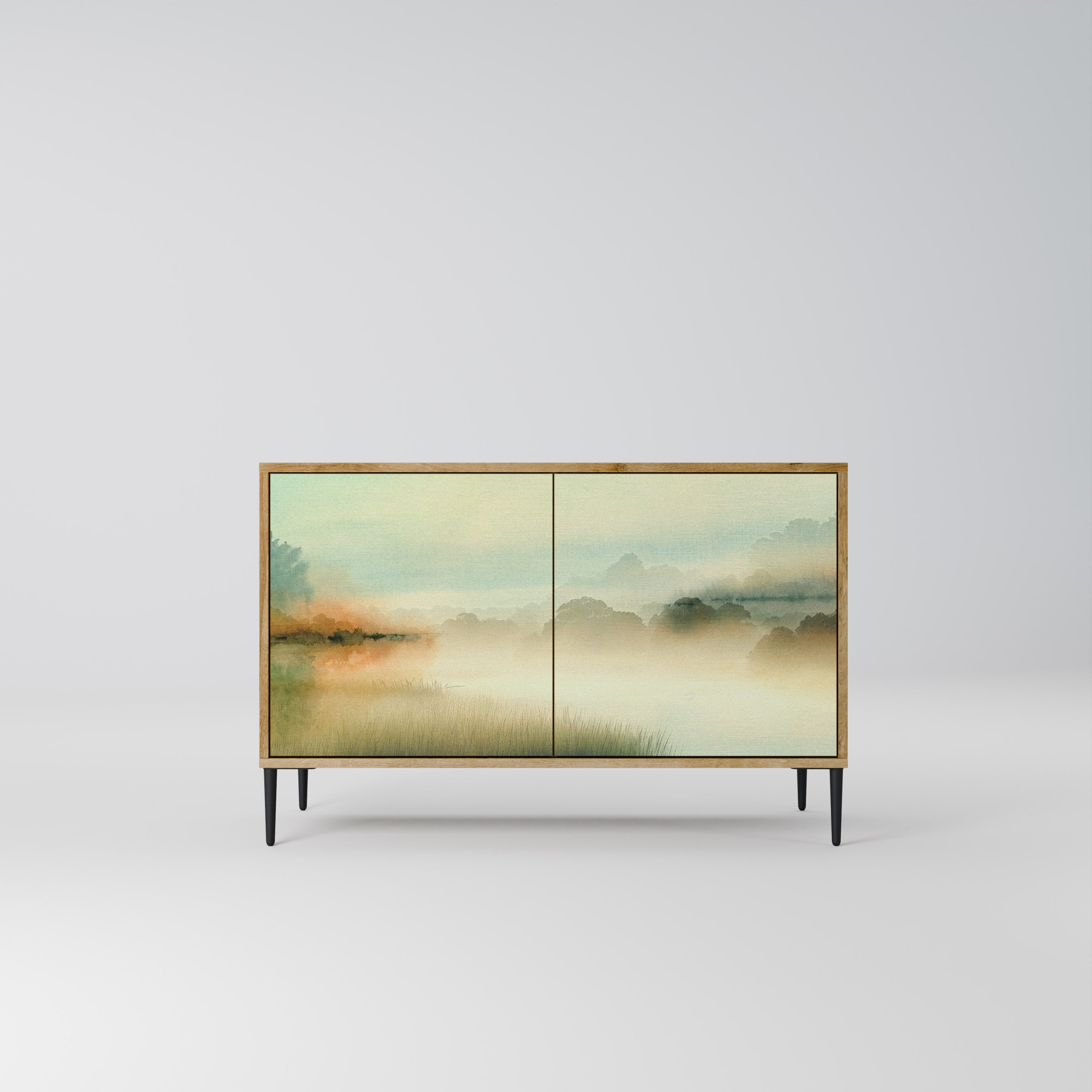 Aparador de 2 puertas MORNING BY THE LAKE con efecto roble