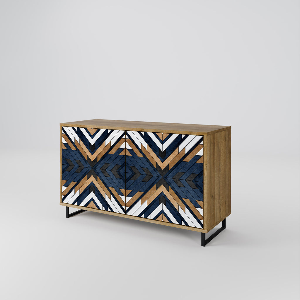 ARTFUL GEOMETRY 2-Door Sideboard in Oak Effect