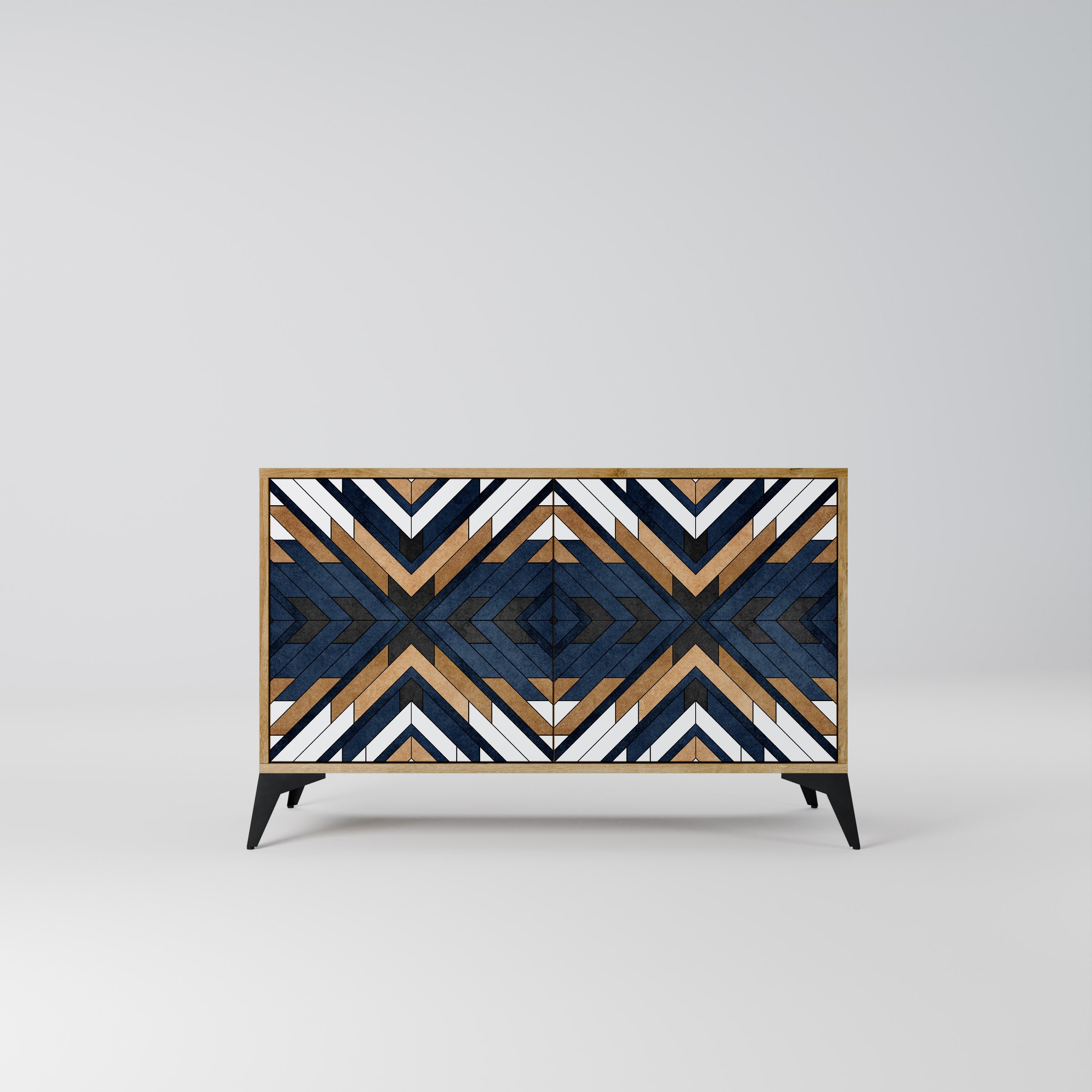 ARTFUL GEOMETRY 2-Door Sideboard in Oak Effect