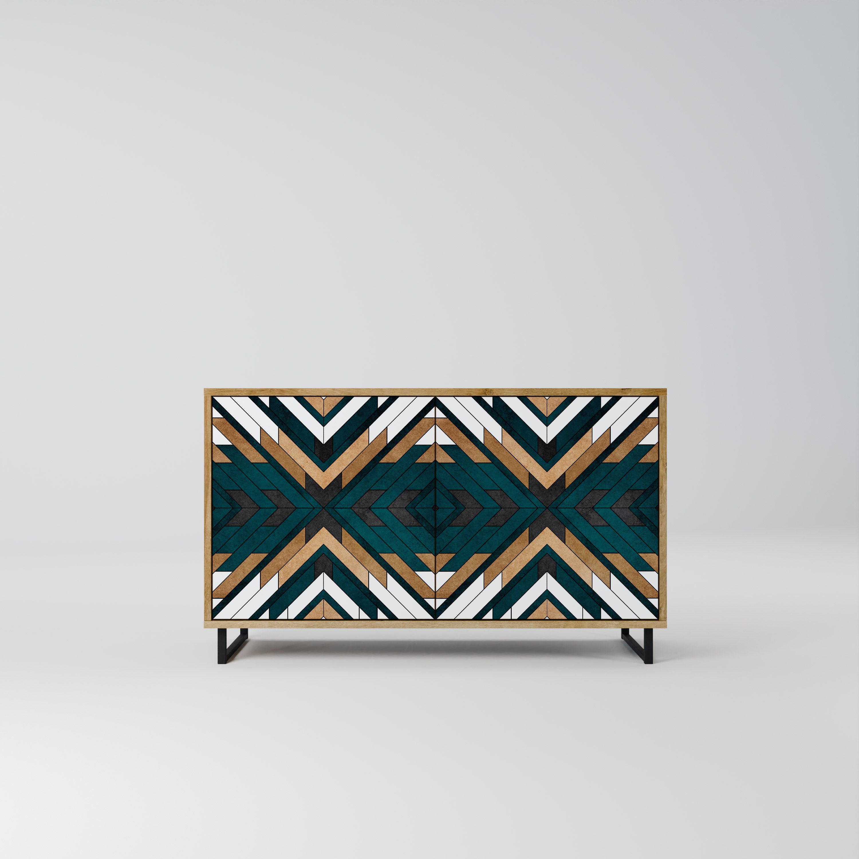 ARTISTIC GEOMETRY 2-Door Sideboard in Oak Effect