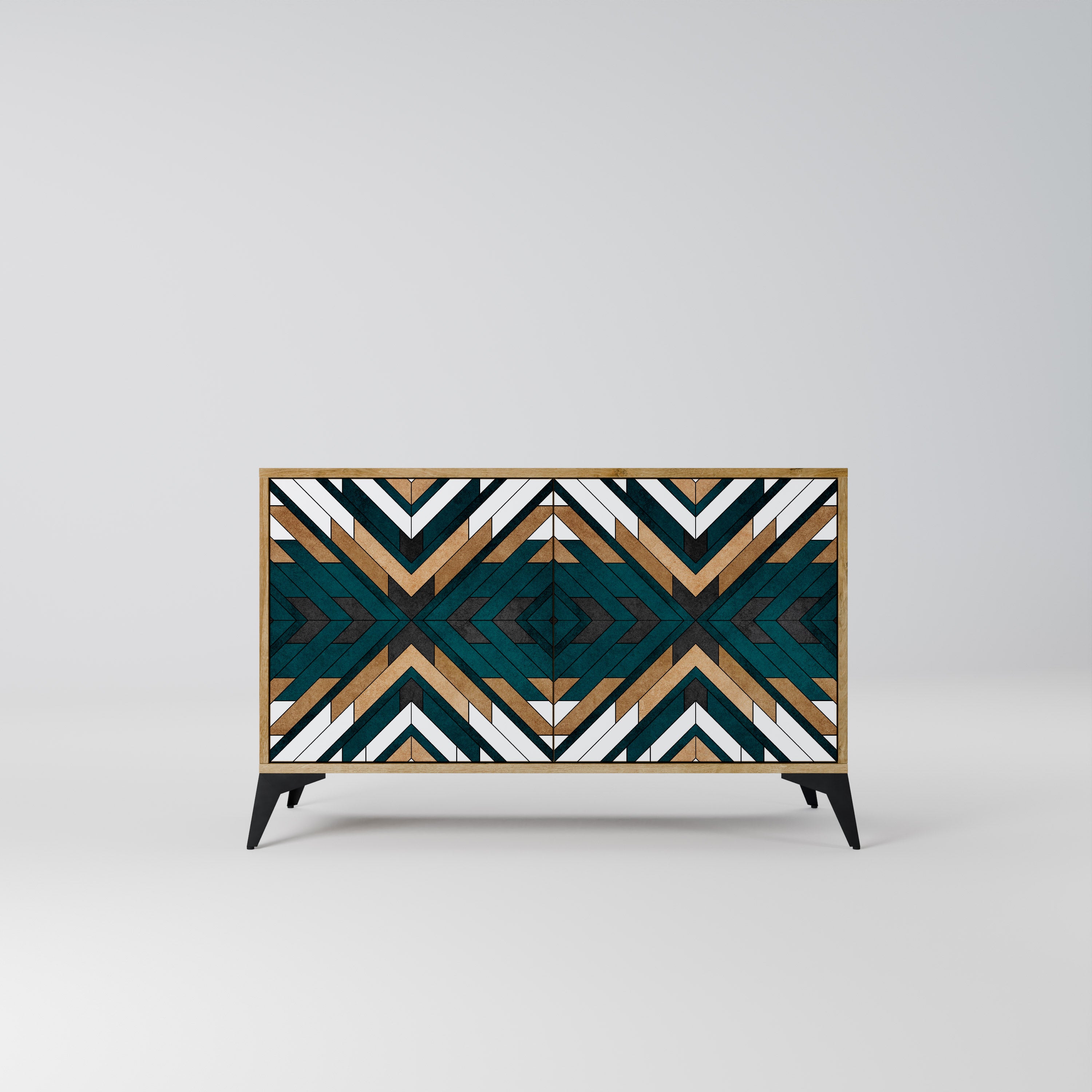 ARTISTIC GEOMETRY 2-Door Sideboard in Oak Effect