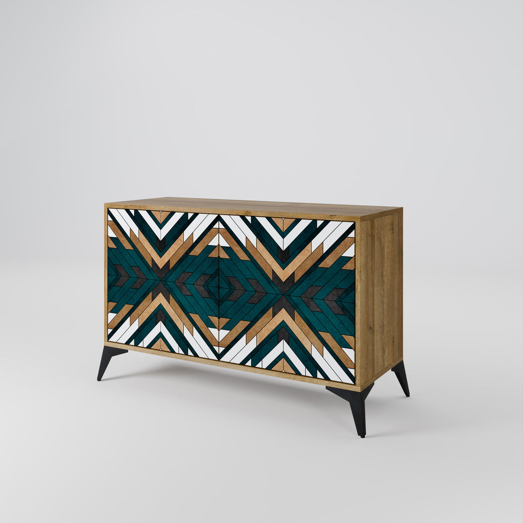 ARTISTIC GEOMETRY 2-Door Sideboard in Oak Effect