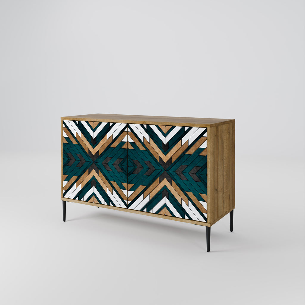 ARTISTIC GEOMETRY 2-Door Sideboard in Oak Effect