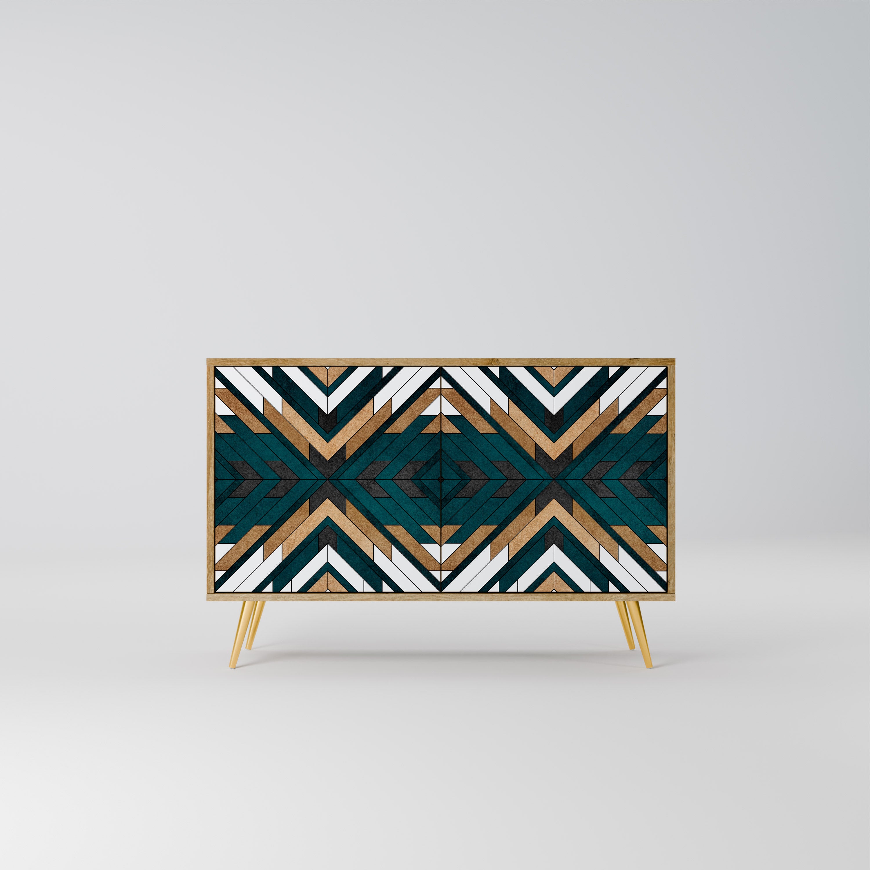 ARTISTIC GEOMETRY 2-Door Sideboard in Oak Effect