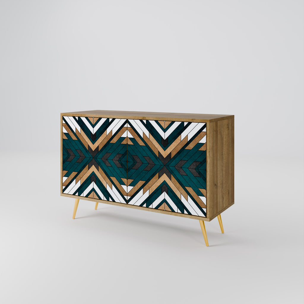 ARTISTIC GEOMETRY 2-Door Sideboard in Oak Effect