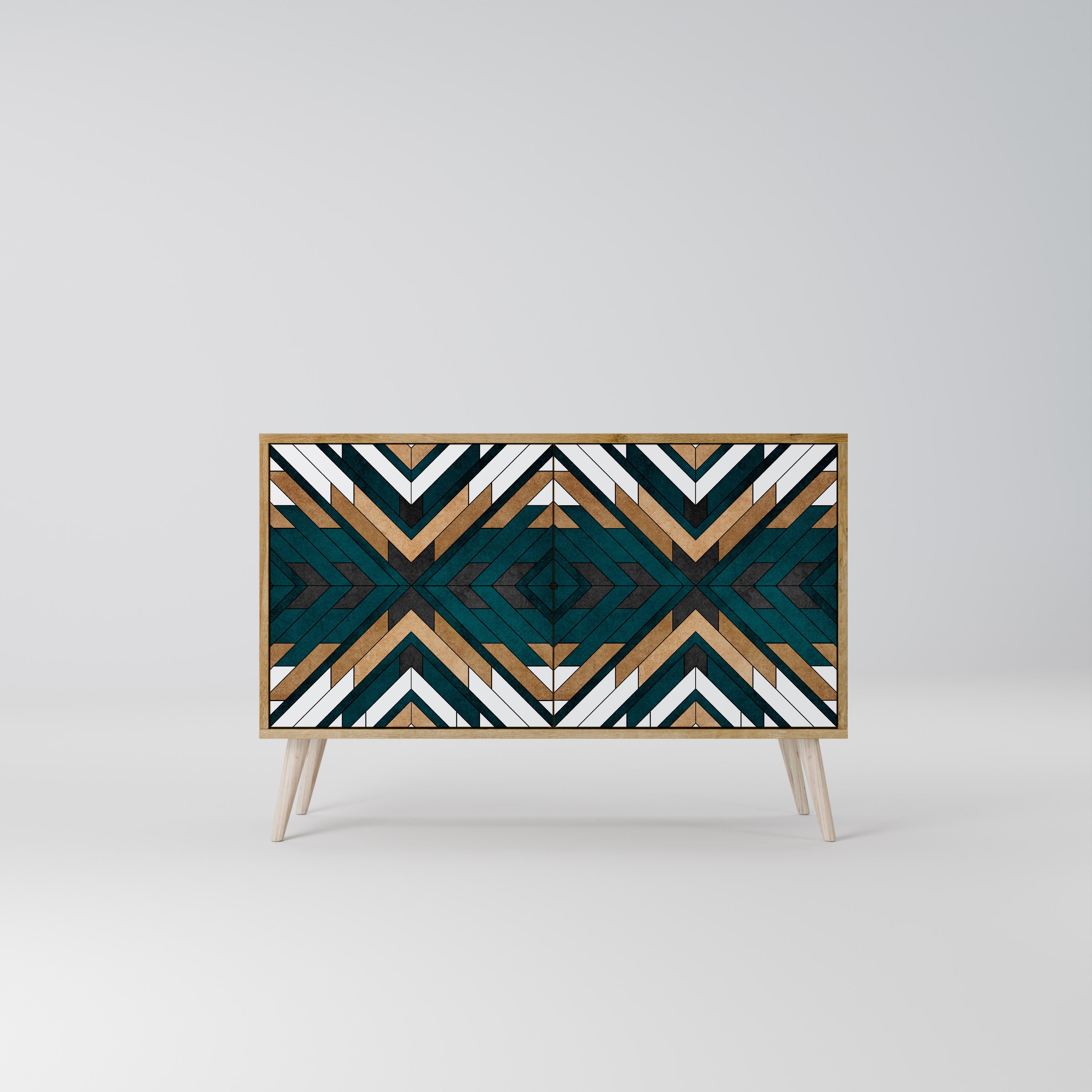ARTISTIC GEOMETRY 2-Door Sideboard in Oak Effect