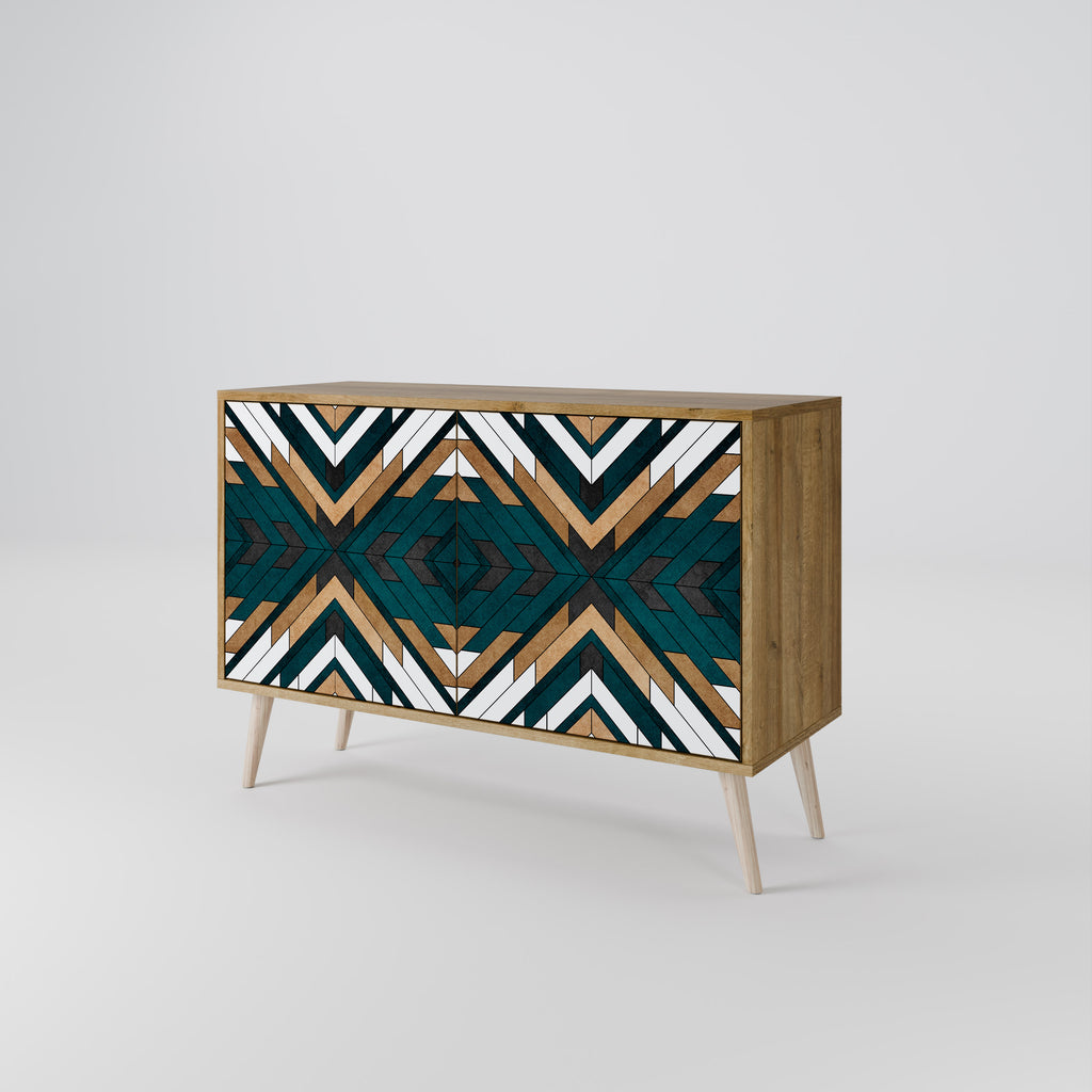 ARTISTIC GEOMETRY 2-Door Sideboard in Oak Effect