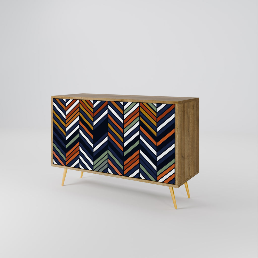VIBRANT PATCHWORK 2-Door Sideboard in Oak Effect